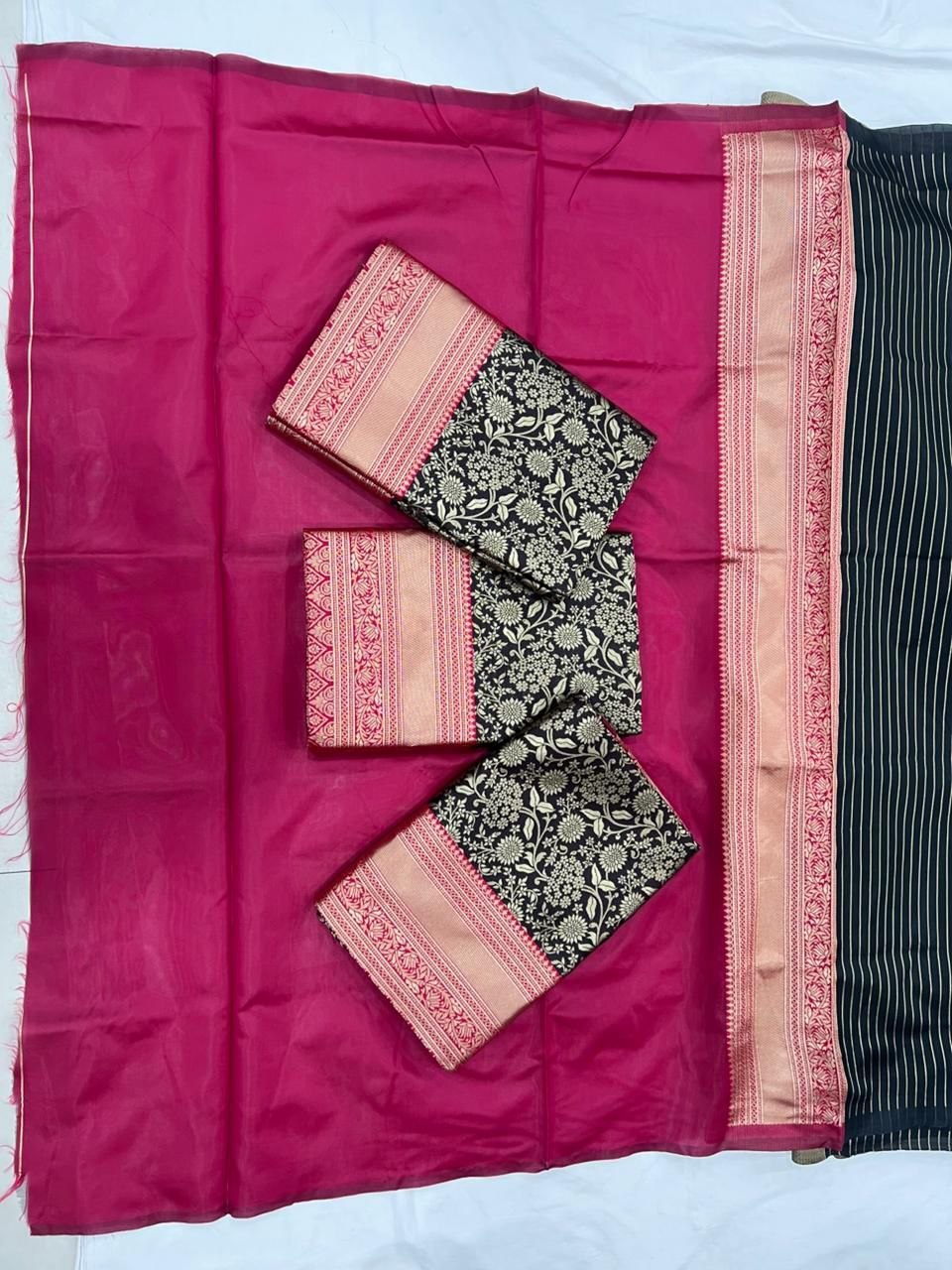 Black Traditional Lichi Silk Saree