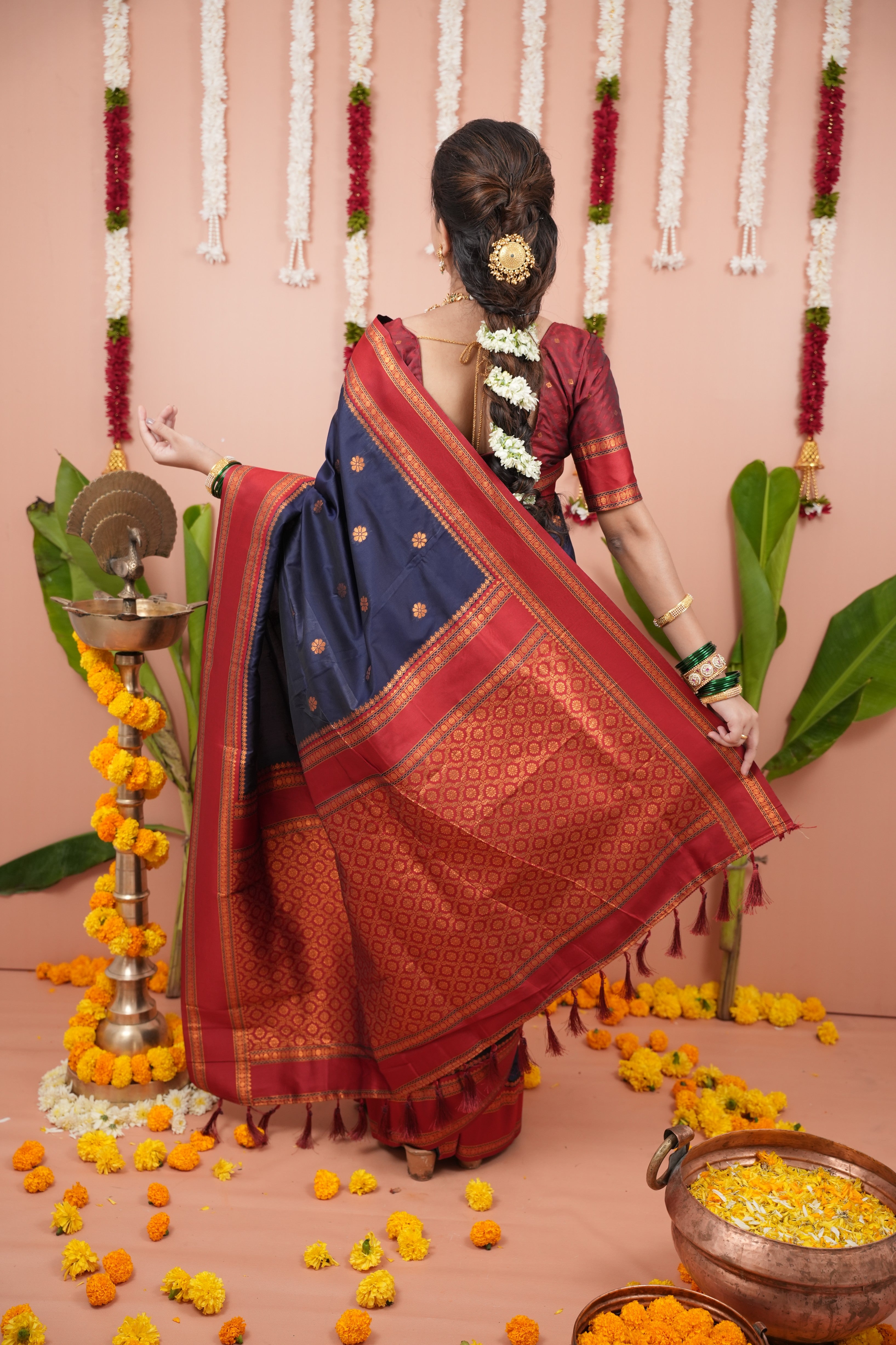 Black Wedding Wear Soft Silk Saree