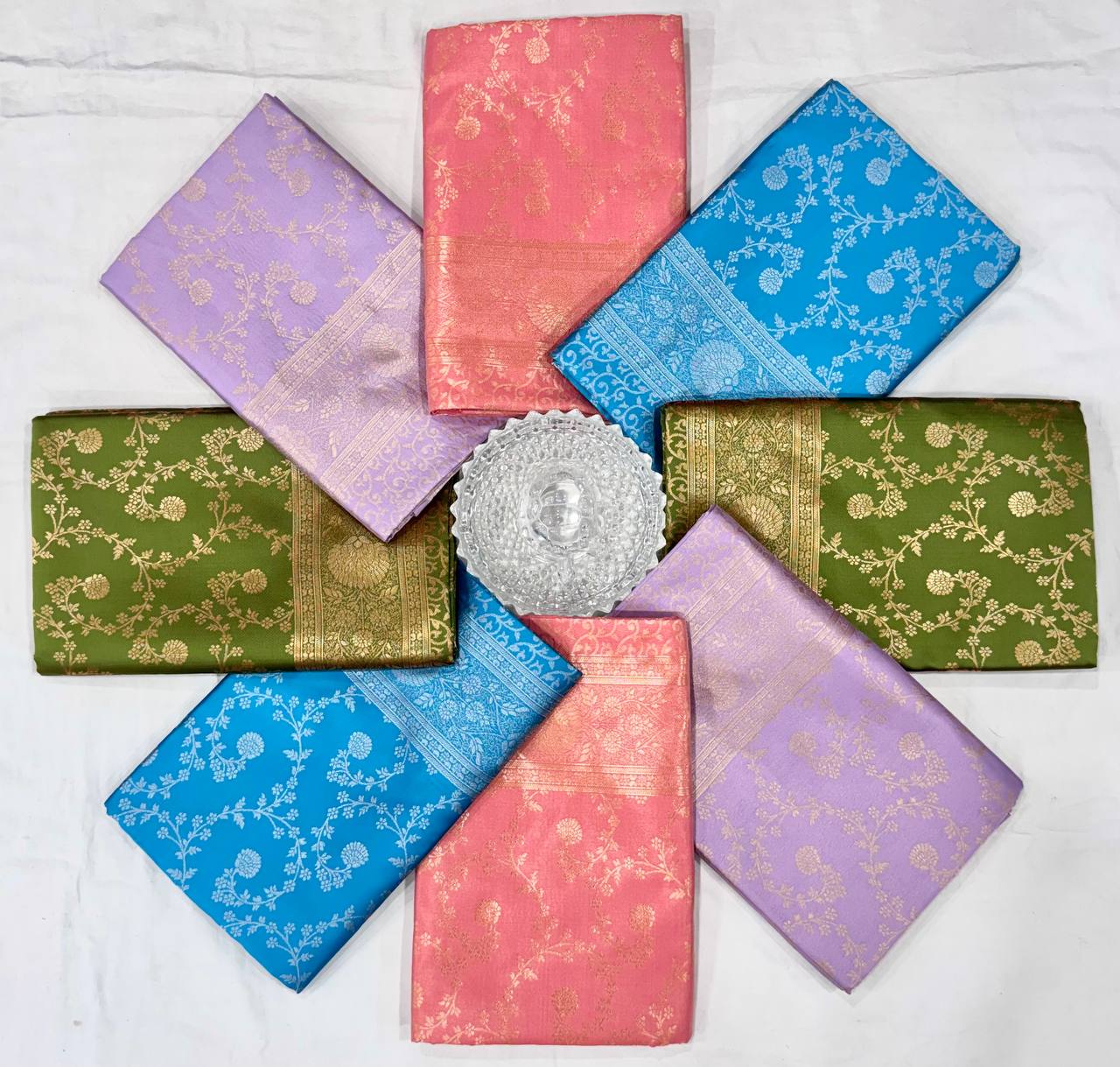Camo Green Traditional Lichi Silk Saree