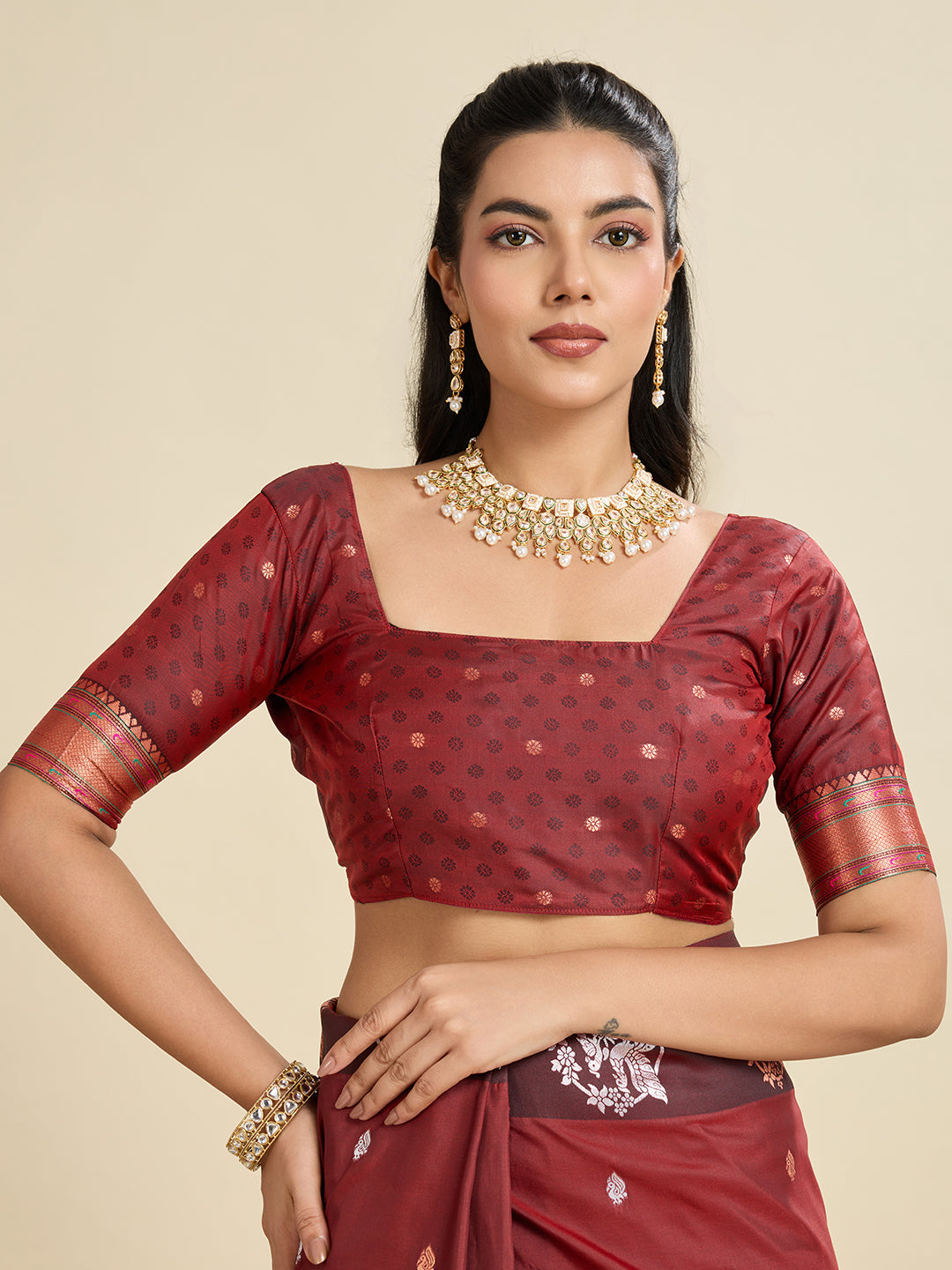 Brown Pure Soft Kanjivaram Paithani Silk Saree