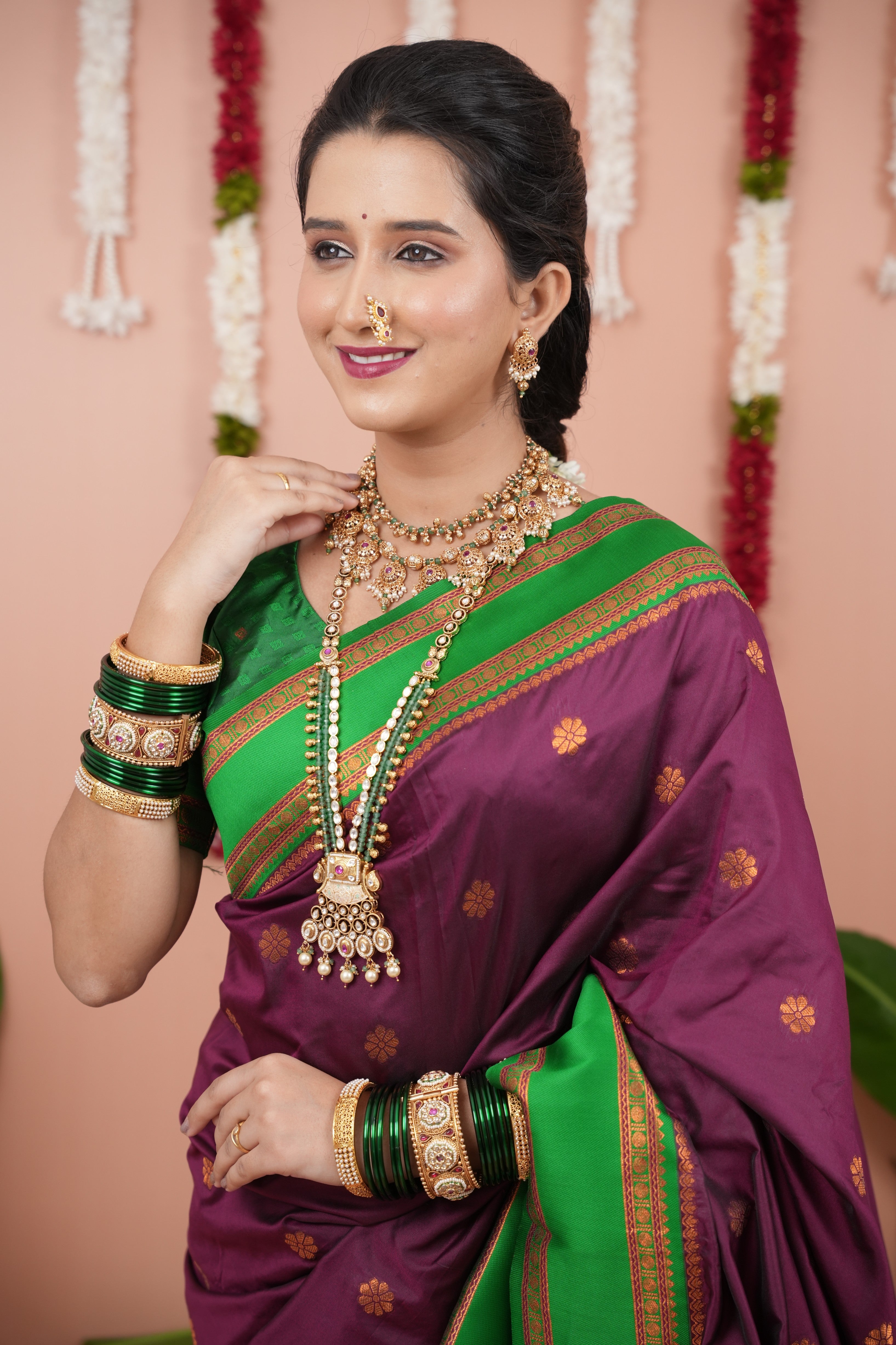 Burgundy Wedding Wear Soft Silk Saree
