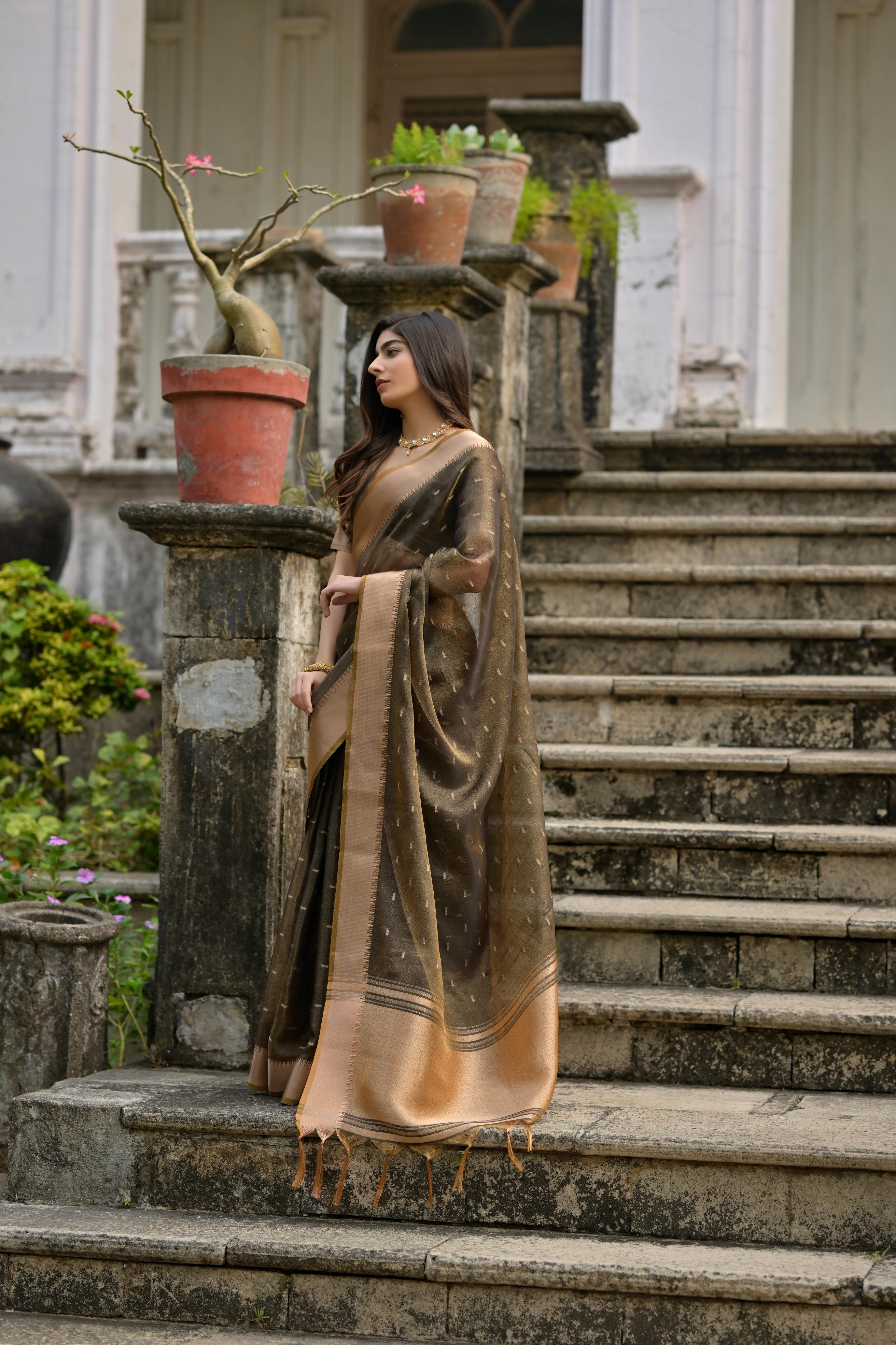 Coffee Soft Kalyani Silk Saree
