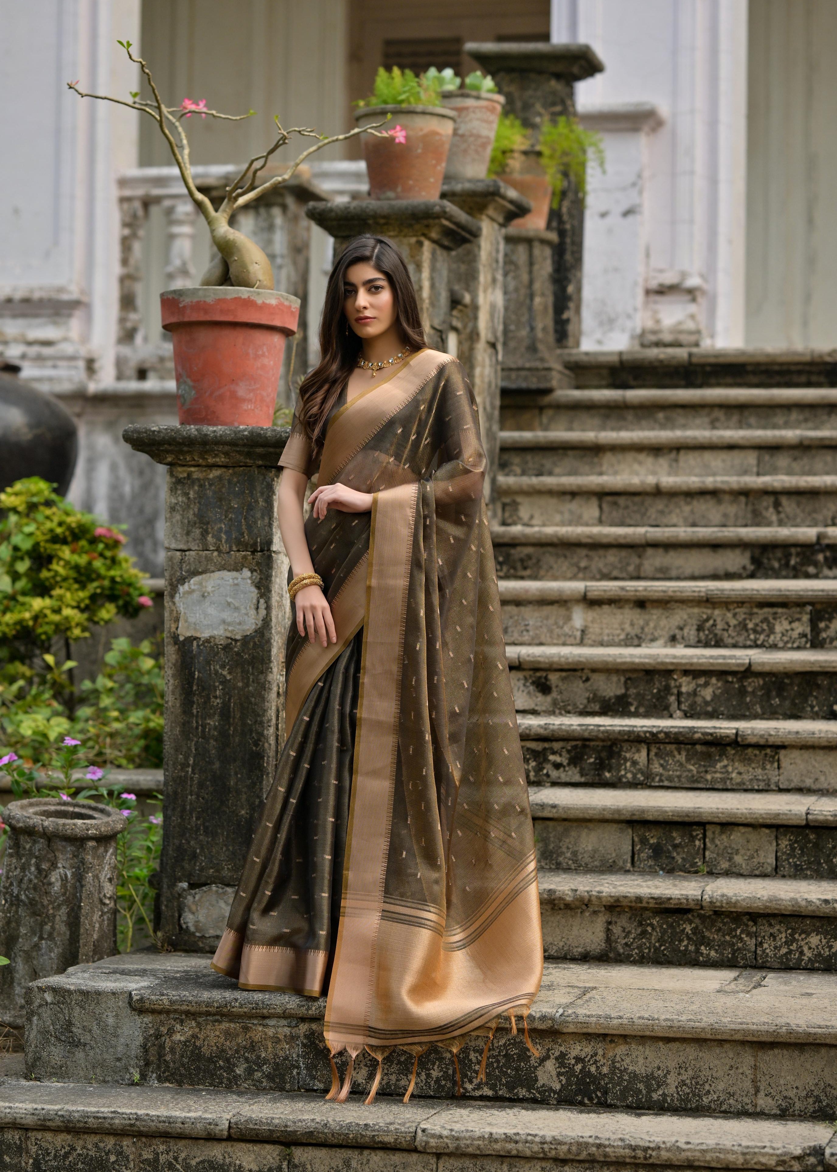 Coffee Soft Kalyani Silk Saree