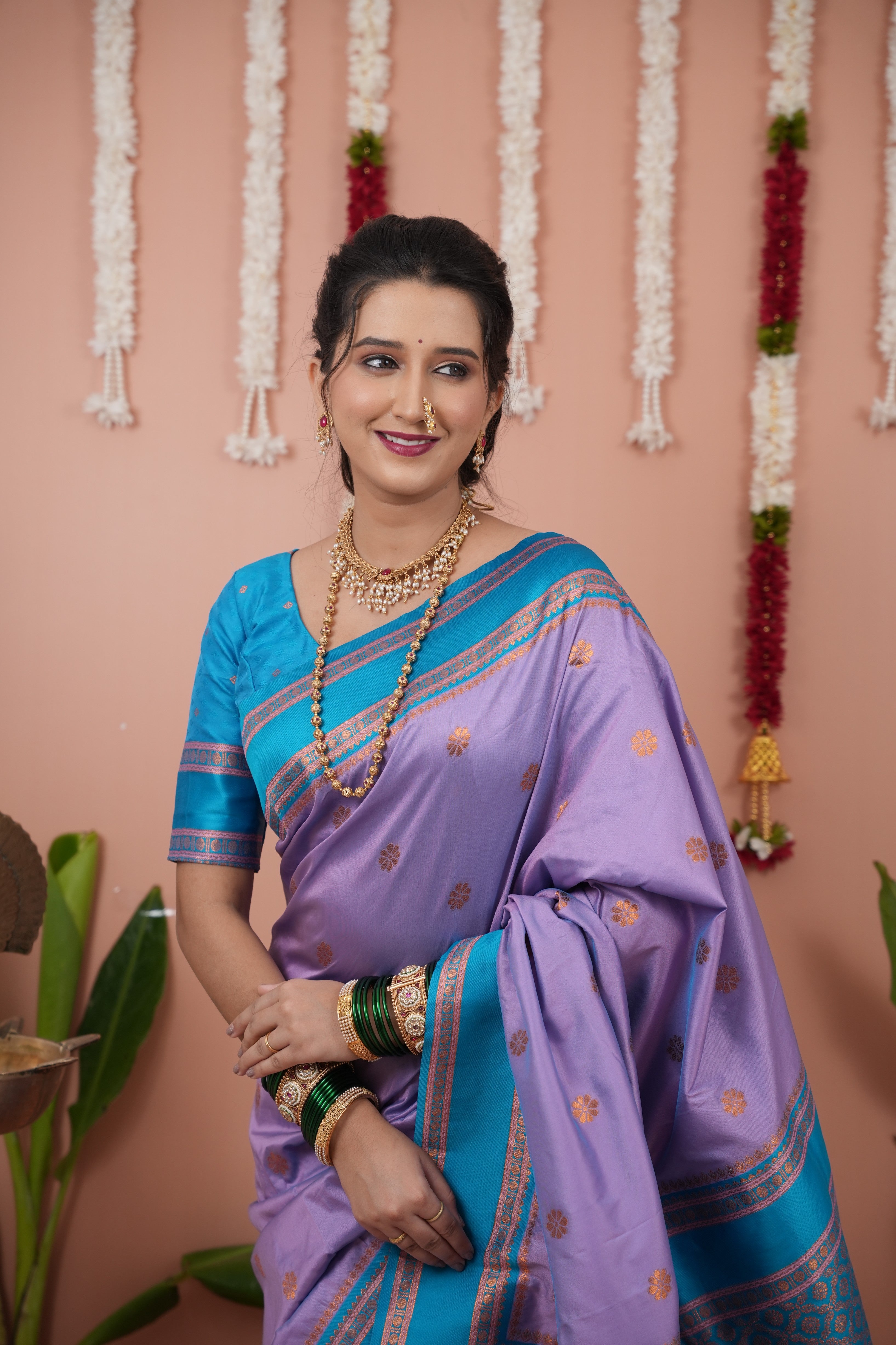 Pastel Purple Wedding Wear Soft Silk Saree