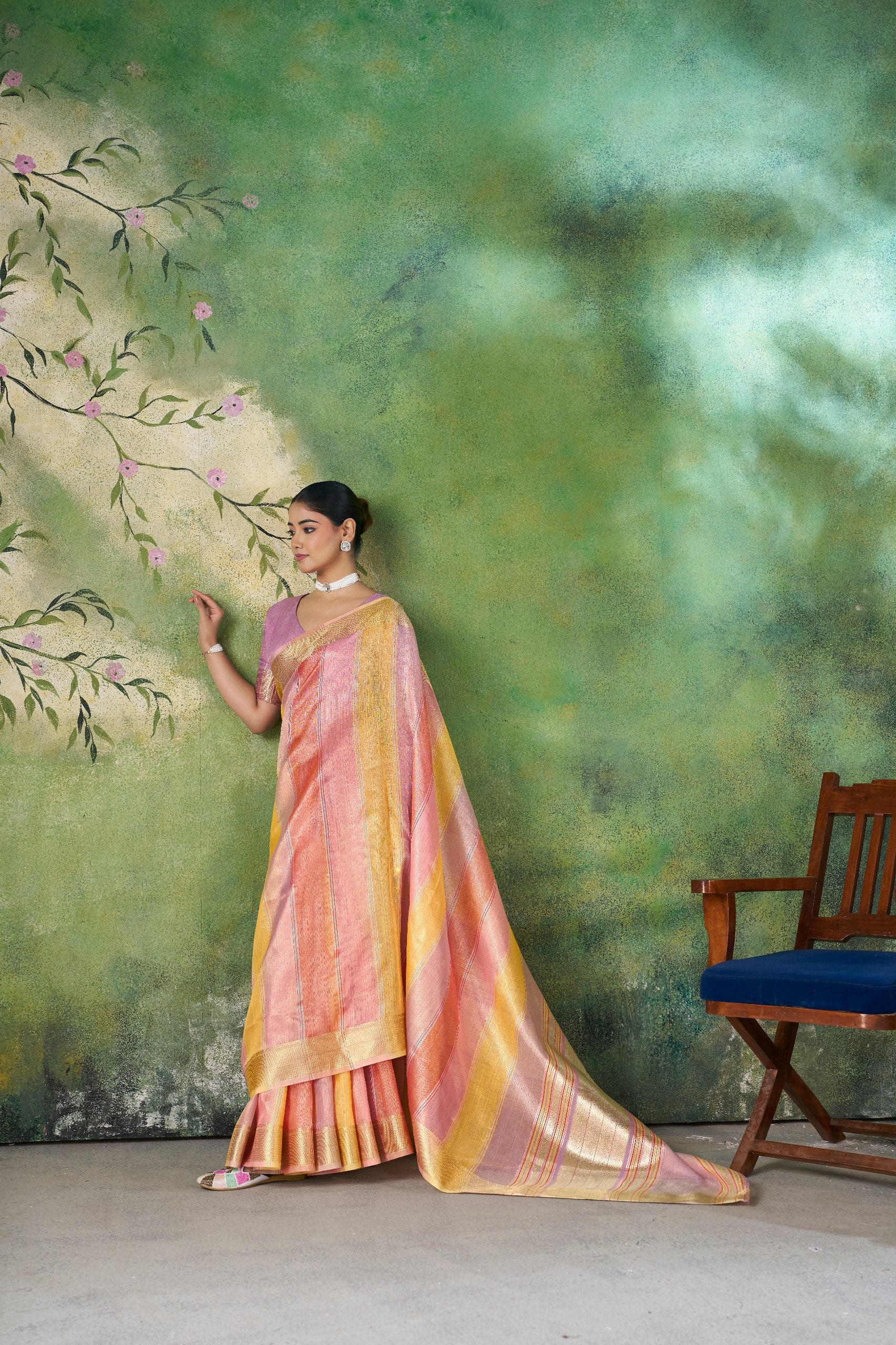 Designer Multicolor Soft Linen Cotton Silk Saree