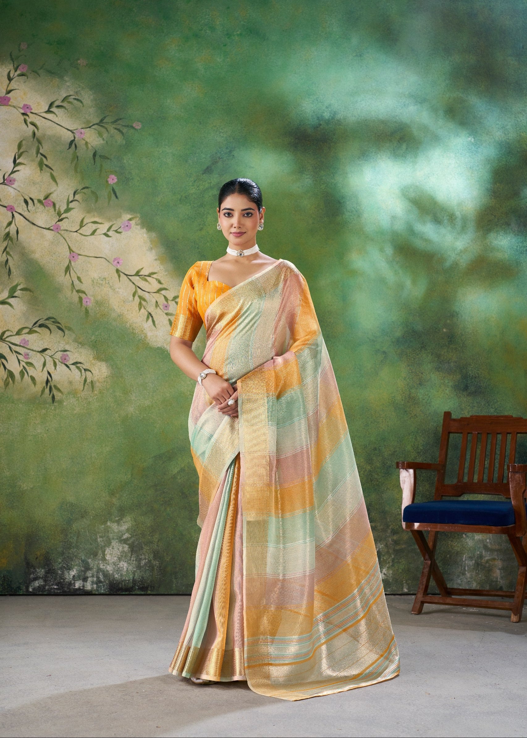 Designer Multicolor Soft Linen Cotton Silk Saree