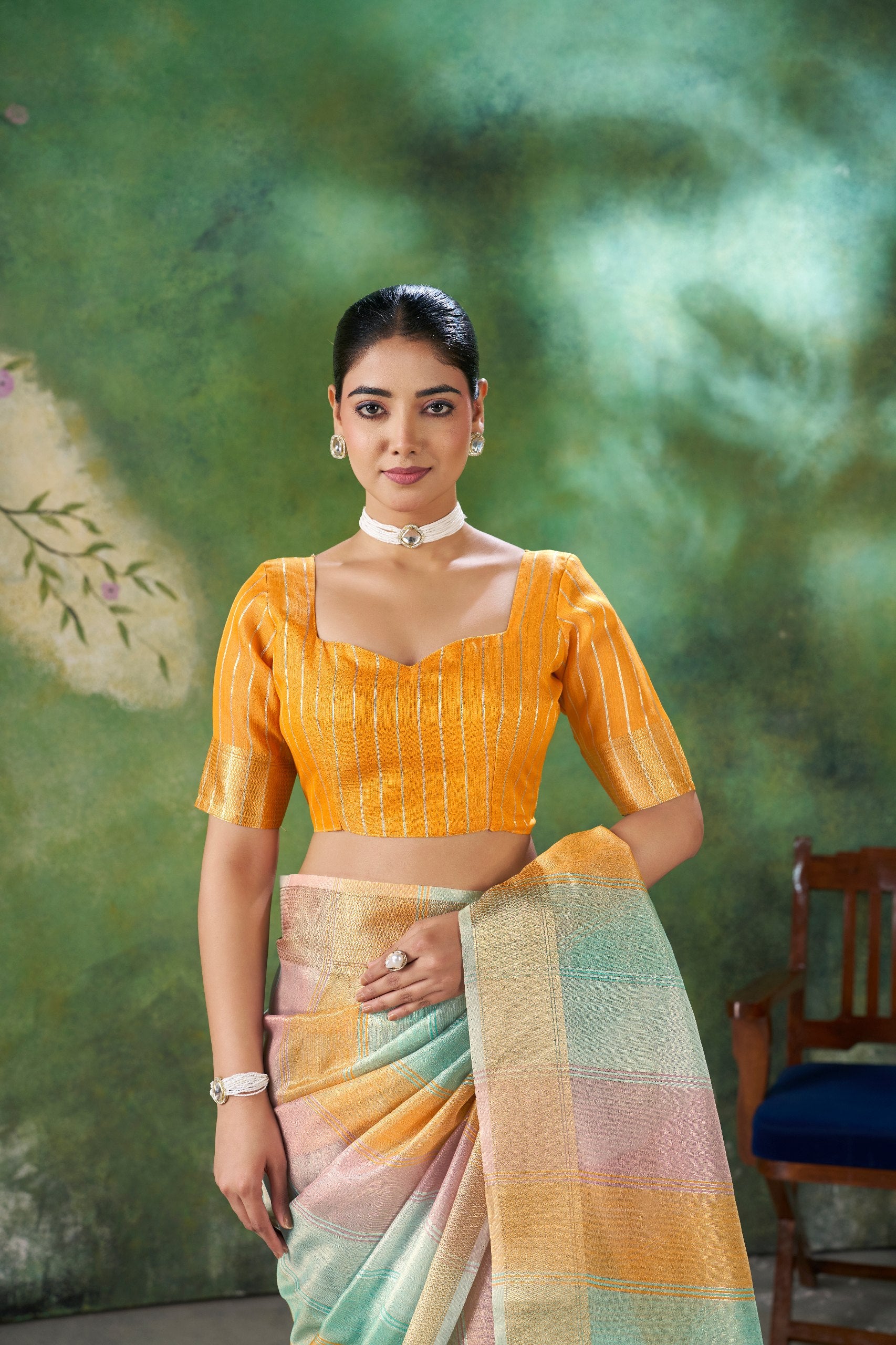 Designer Multicolor Soft Linen Cotton Silk Saree