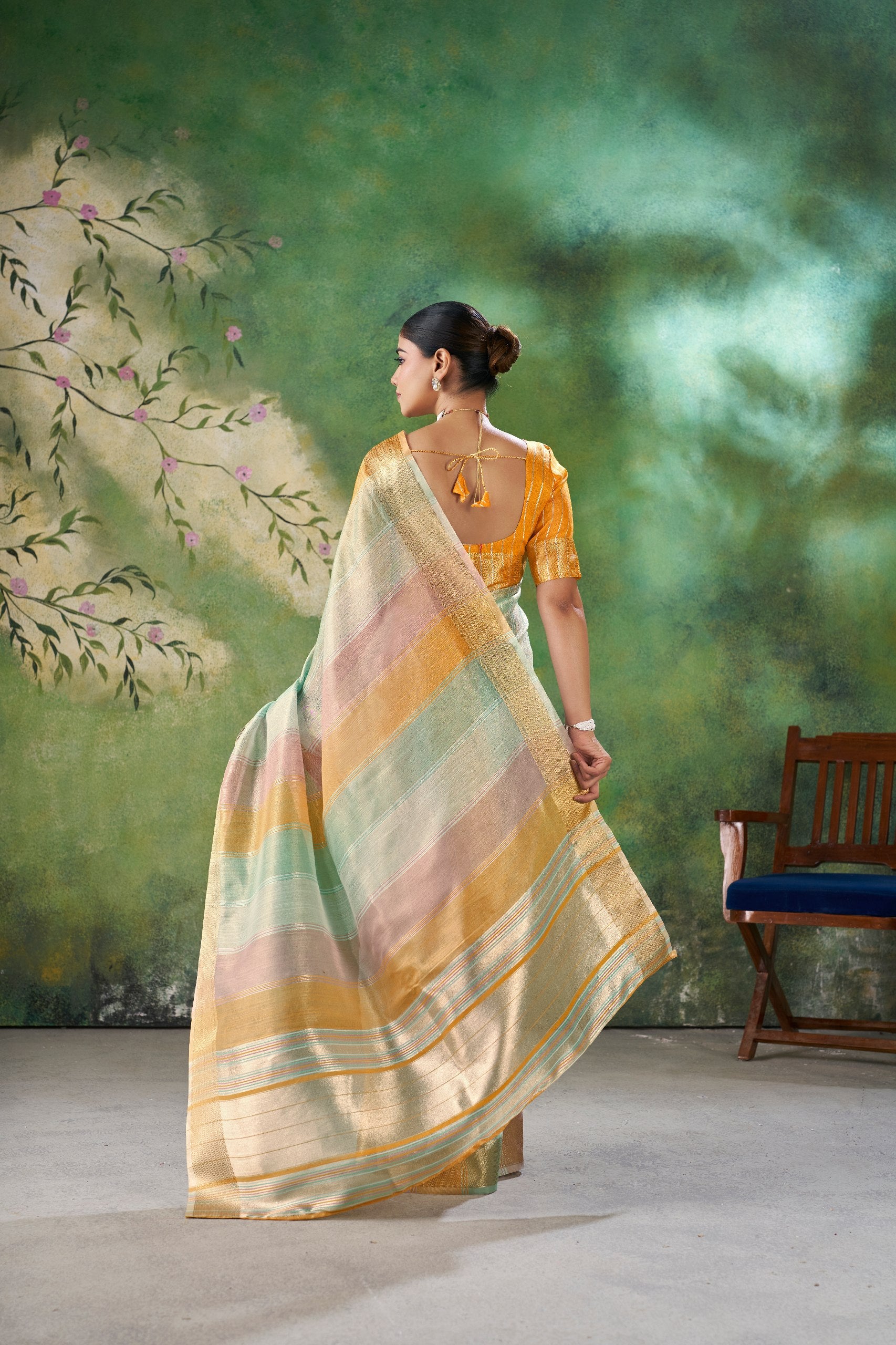 Designer Multicolor Soft Linen Cotton Silk Saree
