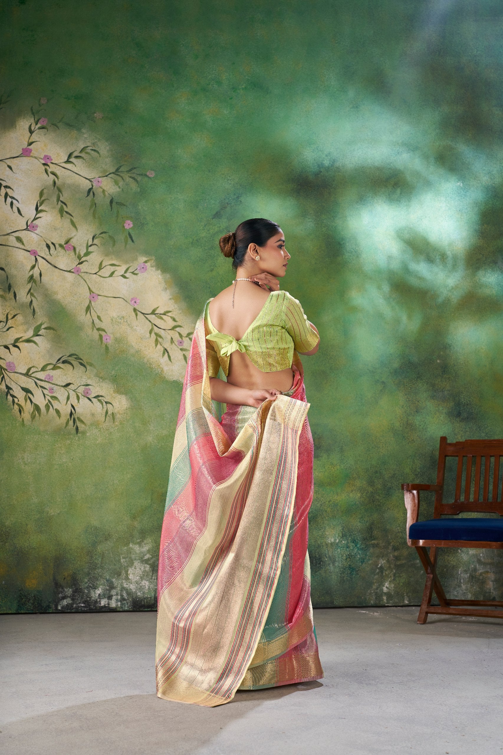 Designer Multicolor Soft Linen Cotton Silk Saree