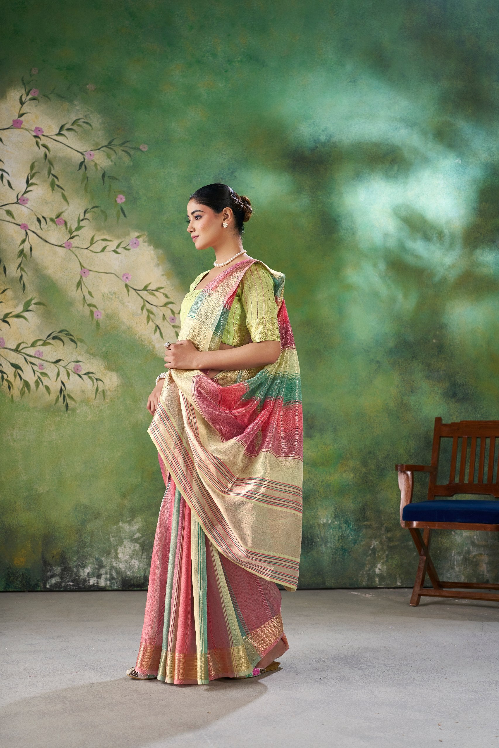 Designer Multicolor Soft Linen Cotton Silk Saree