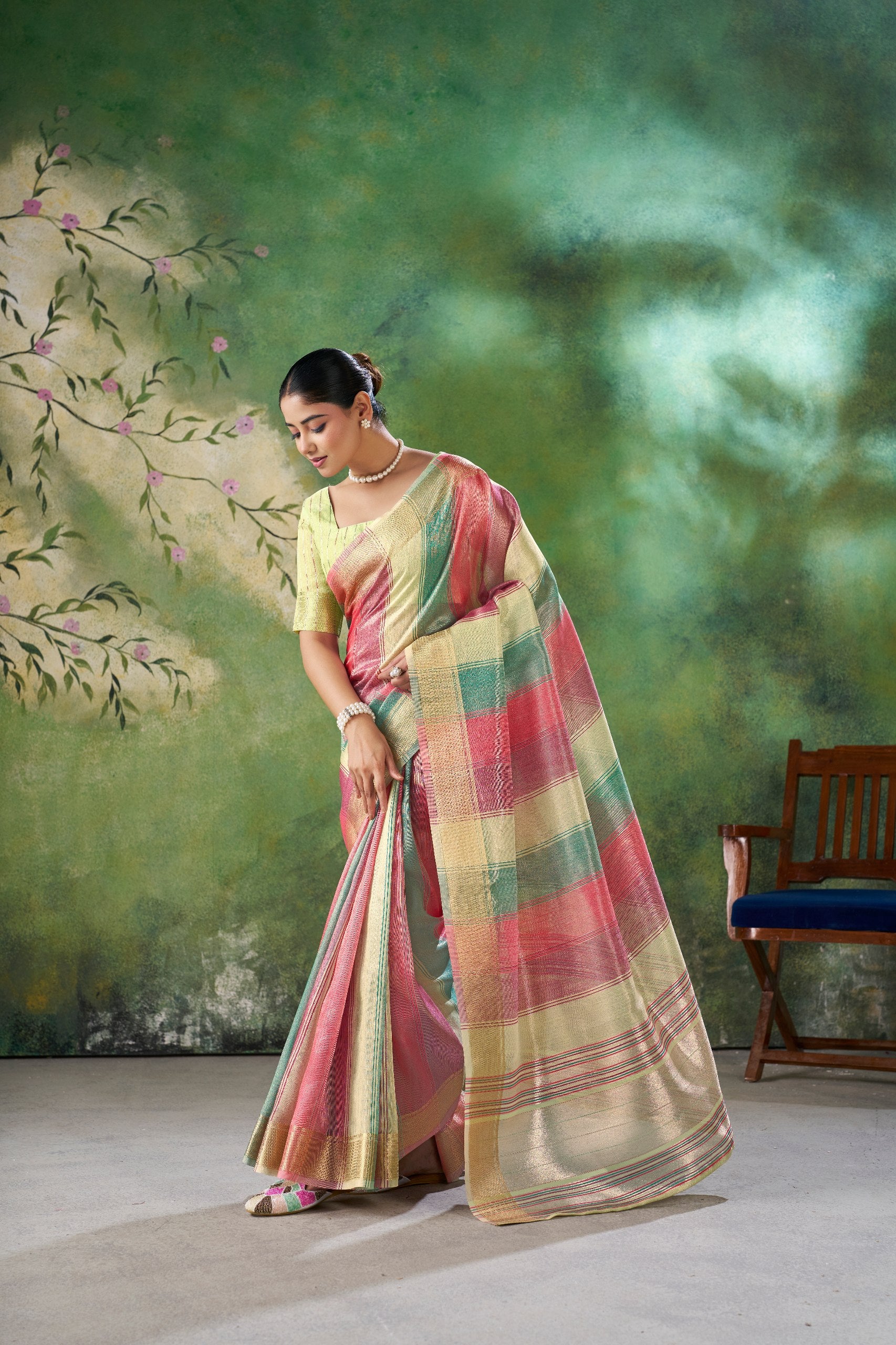 Designer Multicolor Soft Linen Cotton Silk Saree