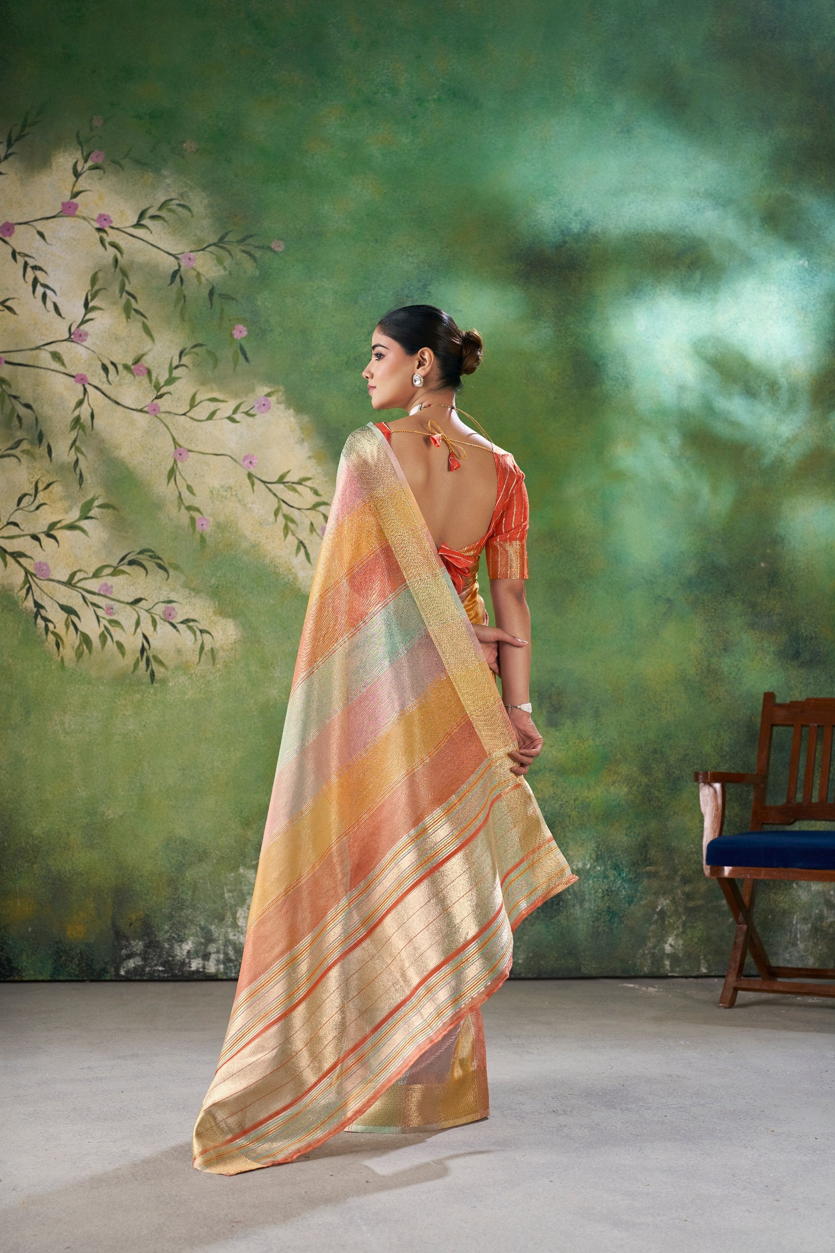Designer Multicolor Soft Linen Cotton Silk Saree