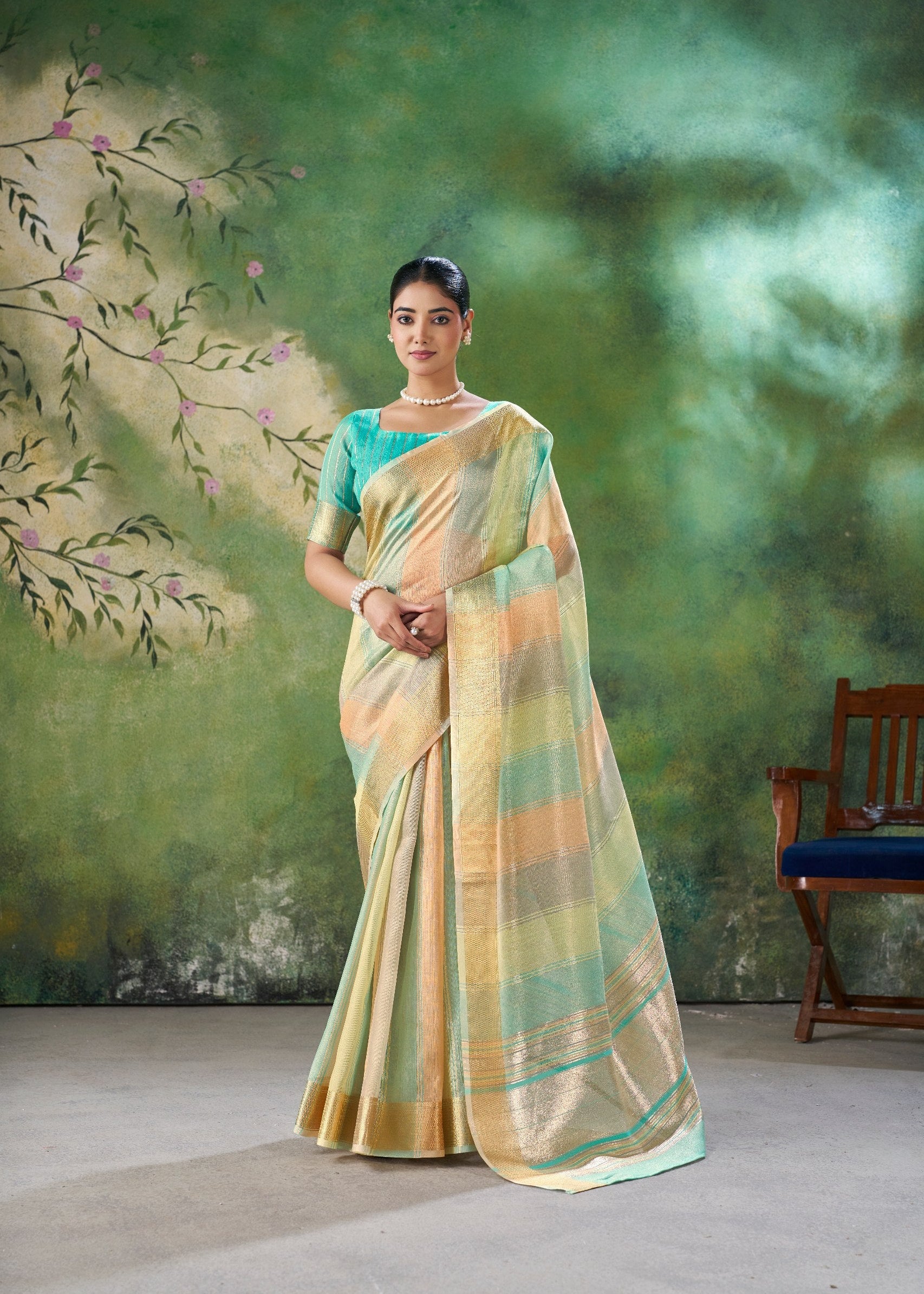 Designer Multicolor Soft Linen Cotton Silk Saree