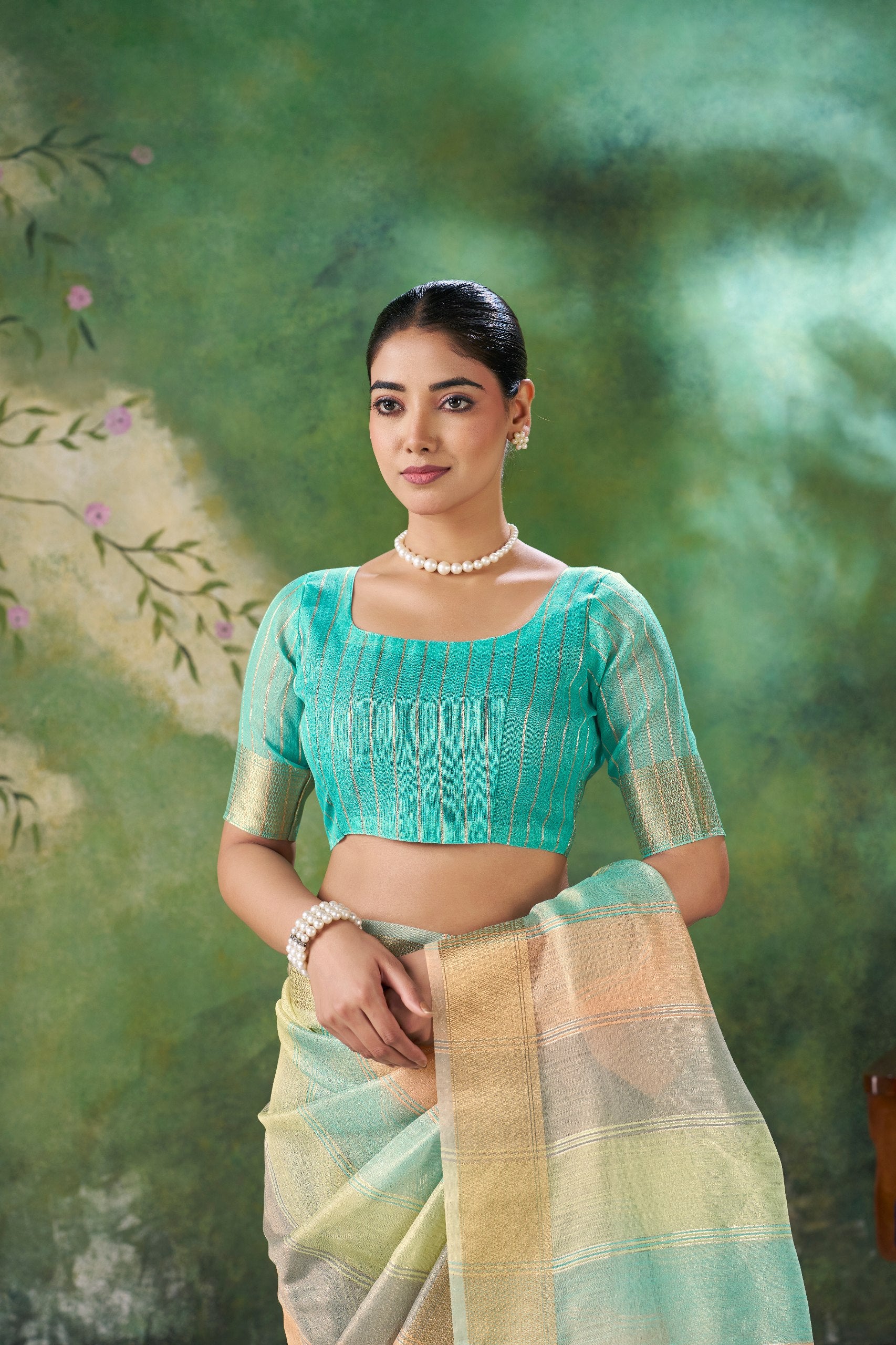 Designer Multicolor Soft Linen Cotton Silk Saree