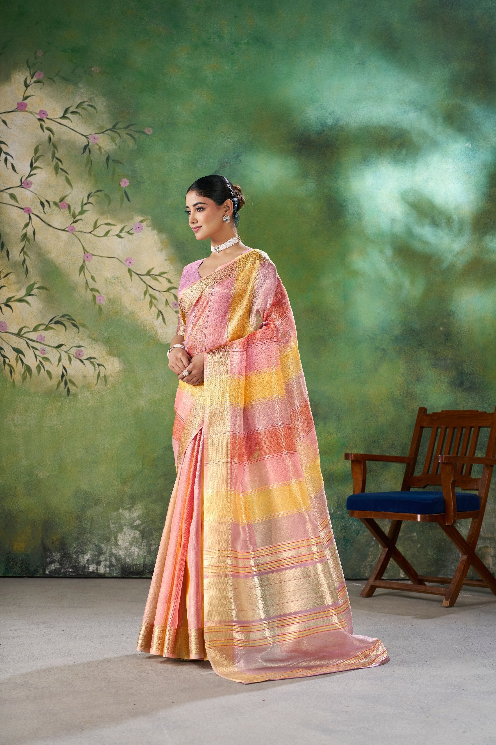 Designer Multicolor Soft Linen Cotton Silk Saree