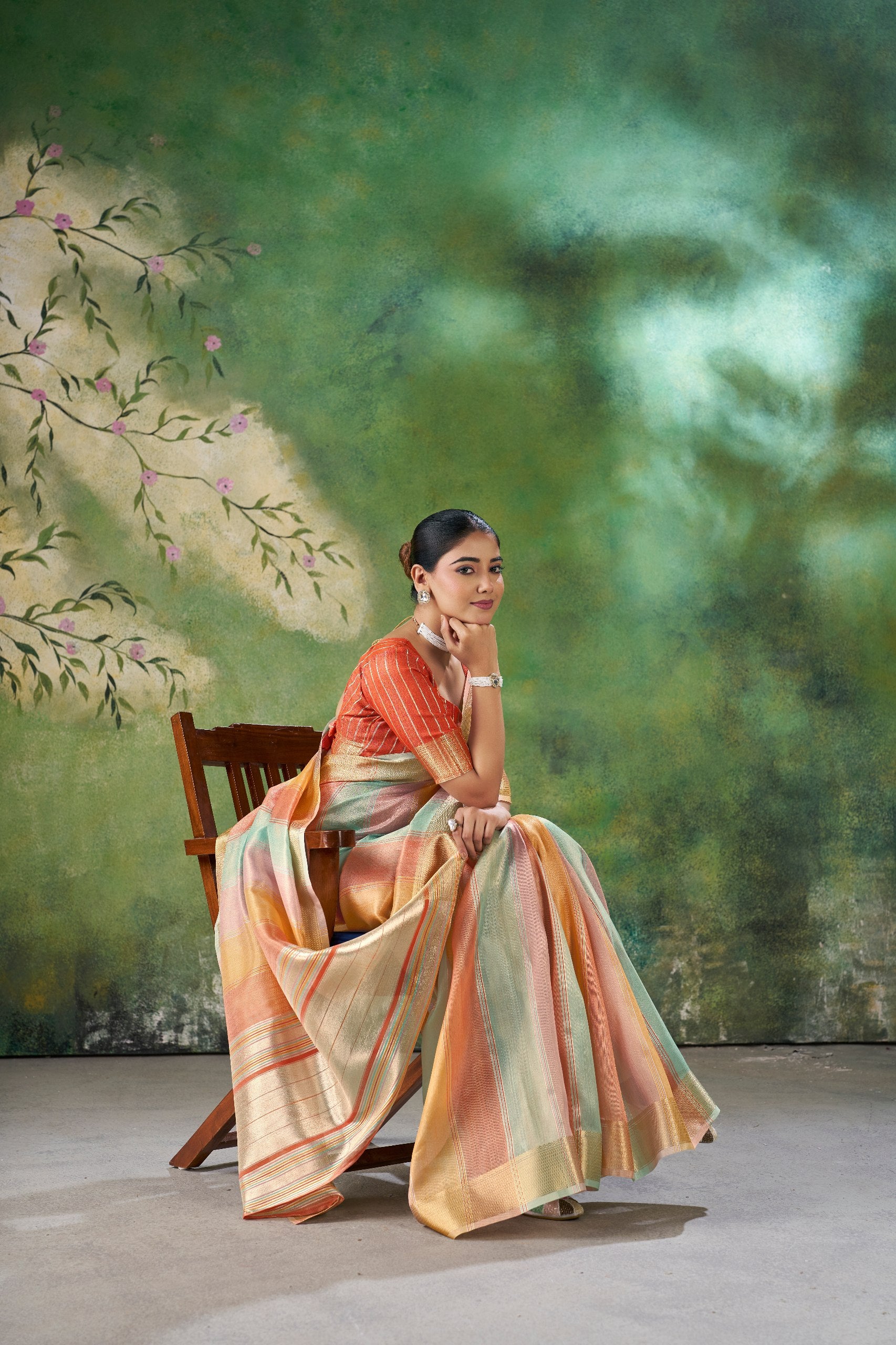 Designer Multicolor Soft Linen Cotton Silk Saree