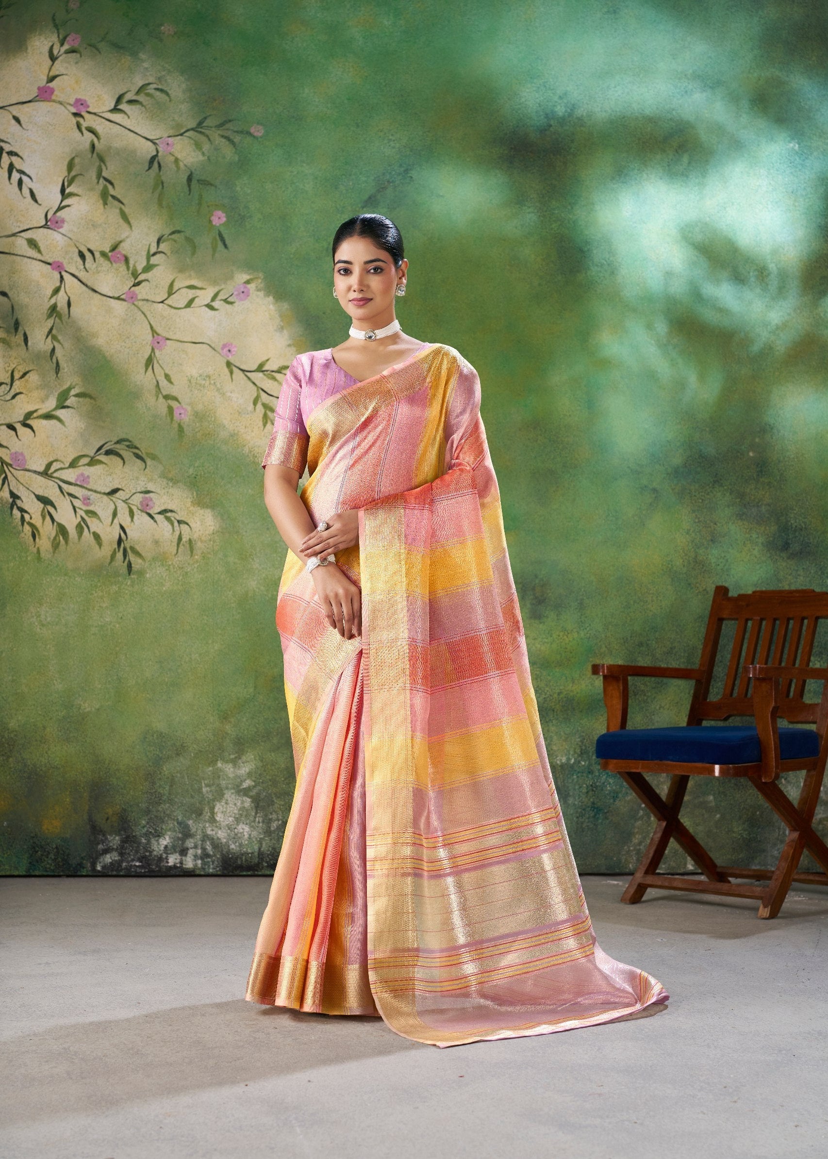 Designer Multicolor Soft Linen Cotton Silk Saree