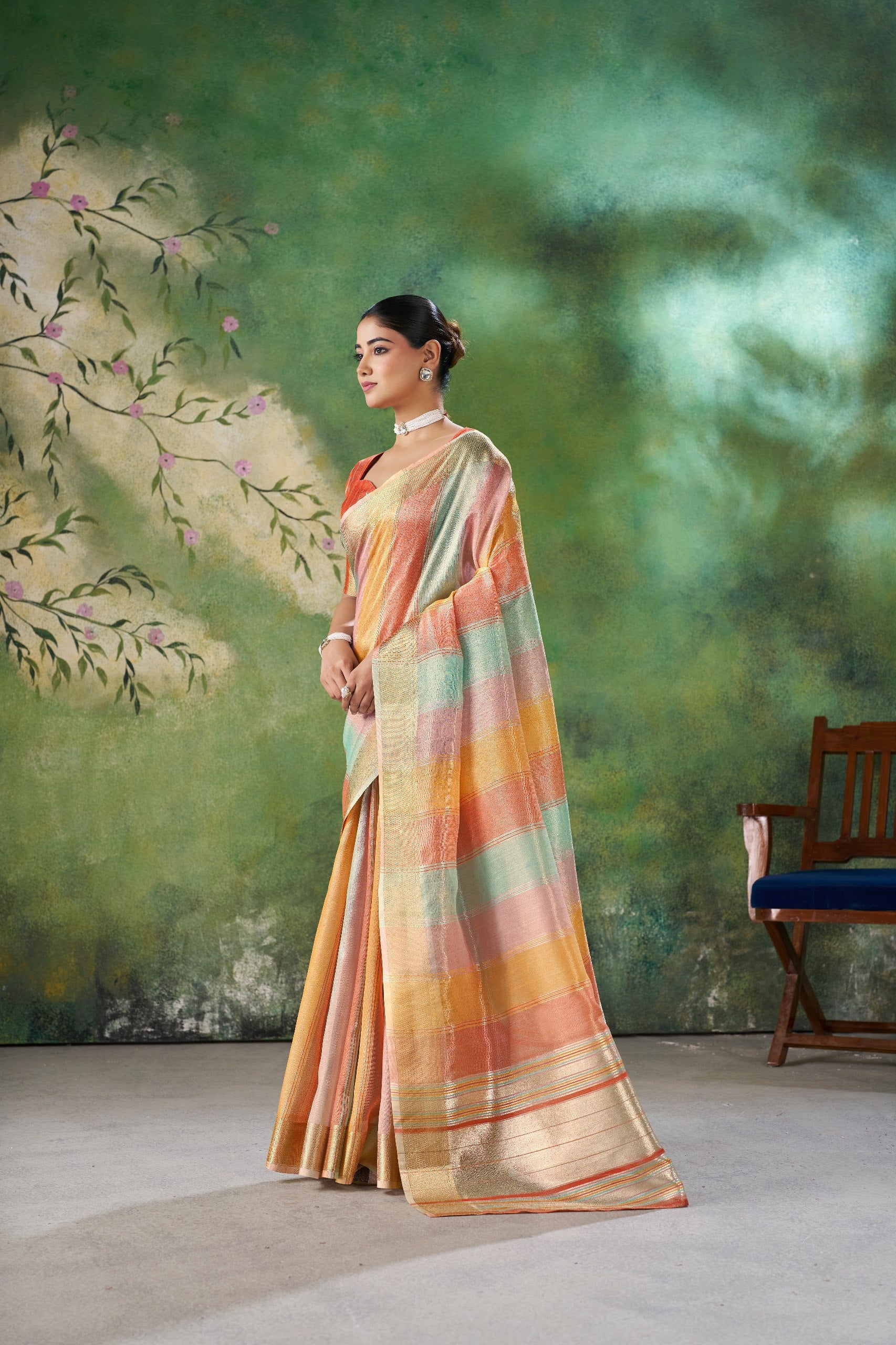 Designer Multicolor Soft Linen Cotton Silk Saree