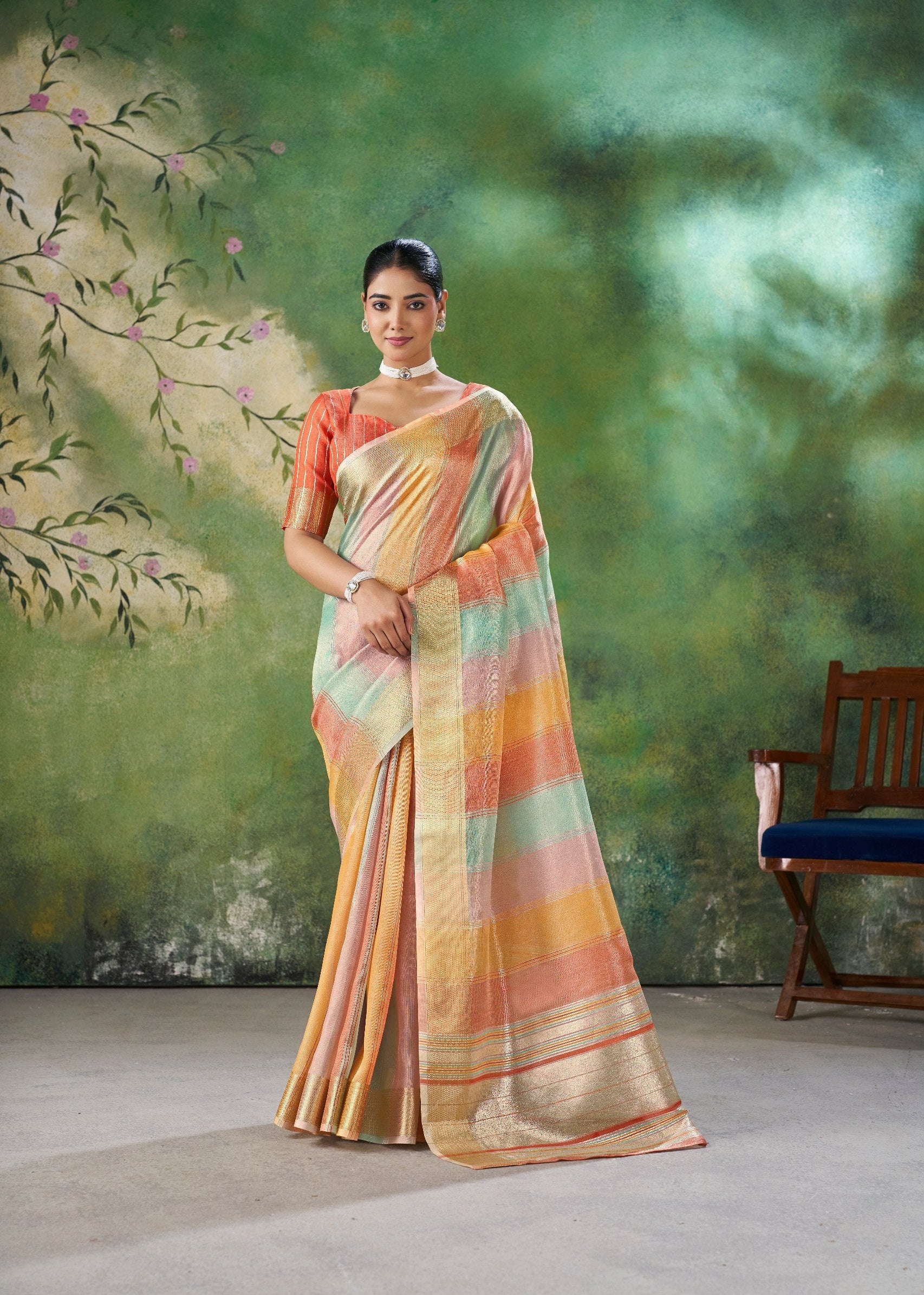 Designer Multicolor Soft Linen Cotton Silk Saree