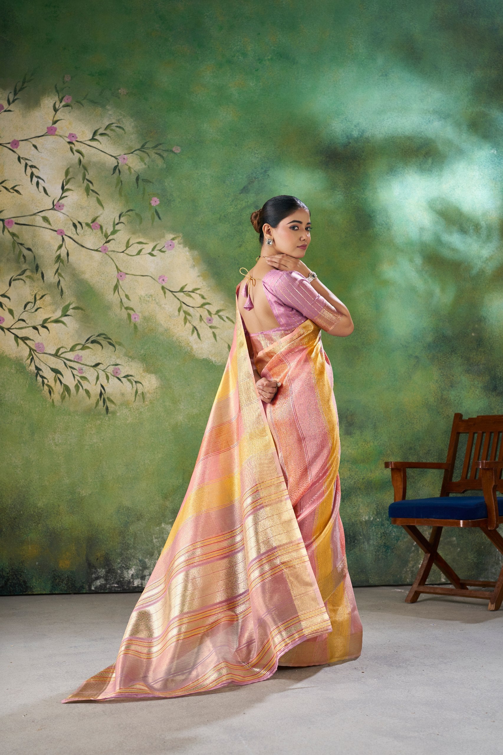 Designer Multicolor Soft Linen Cotton Silk Saree