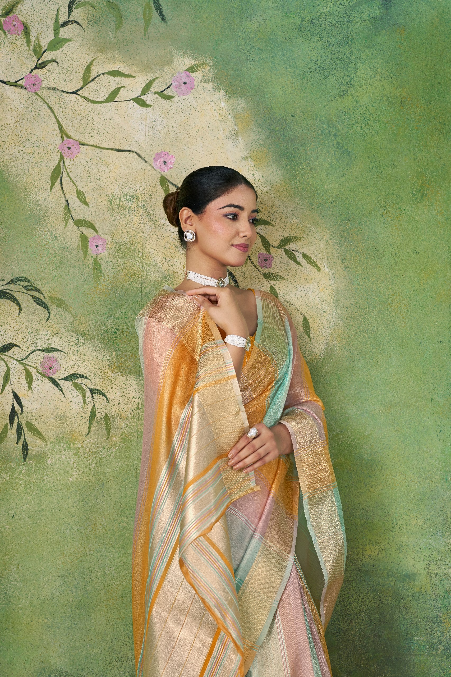 Designer Multicolor Soft Linen Cotton Silk Saree