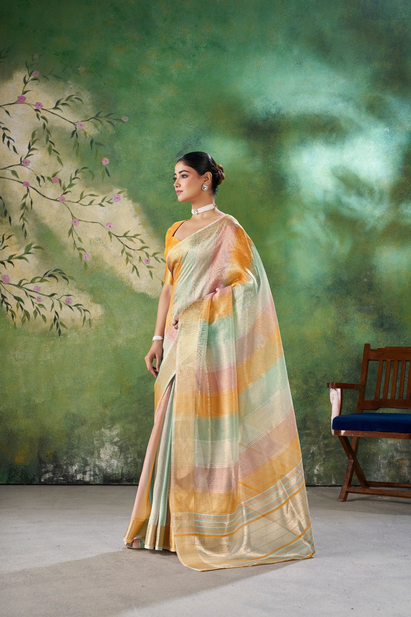 Designer Multicolor Soft Linen Cotton Silk Saree