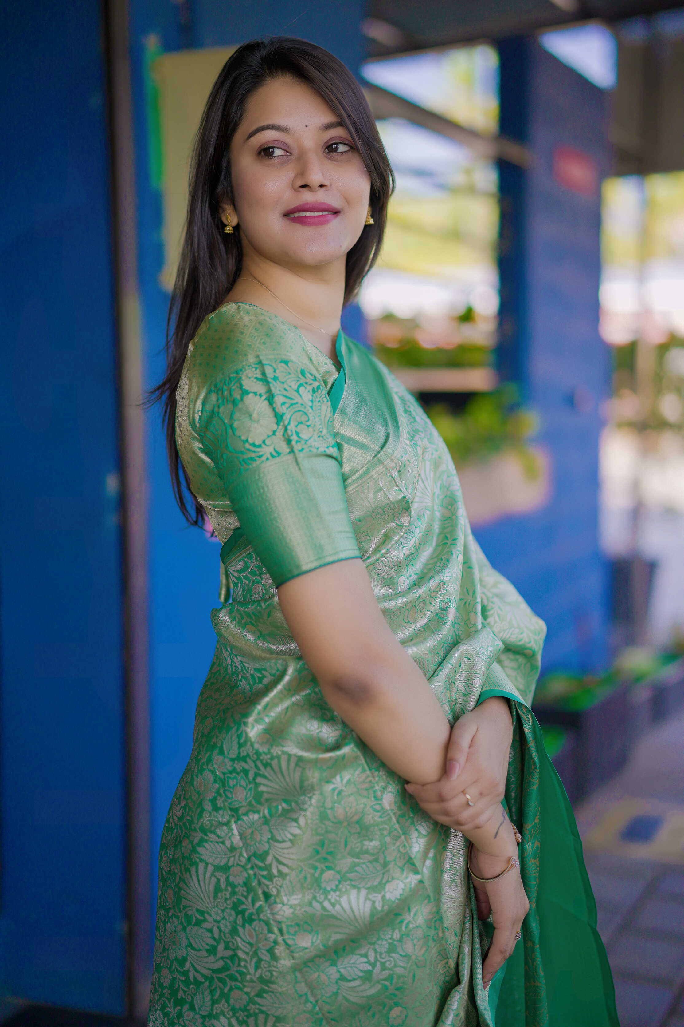Elf Green Bridal Kanchipuram Silk Saree