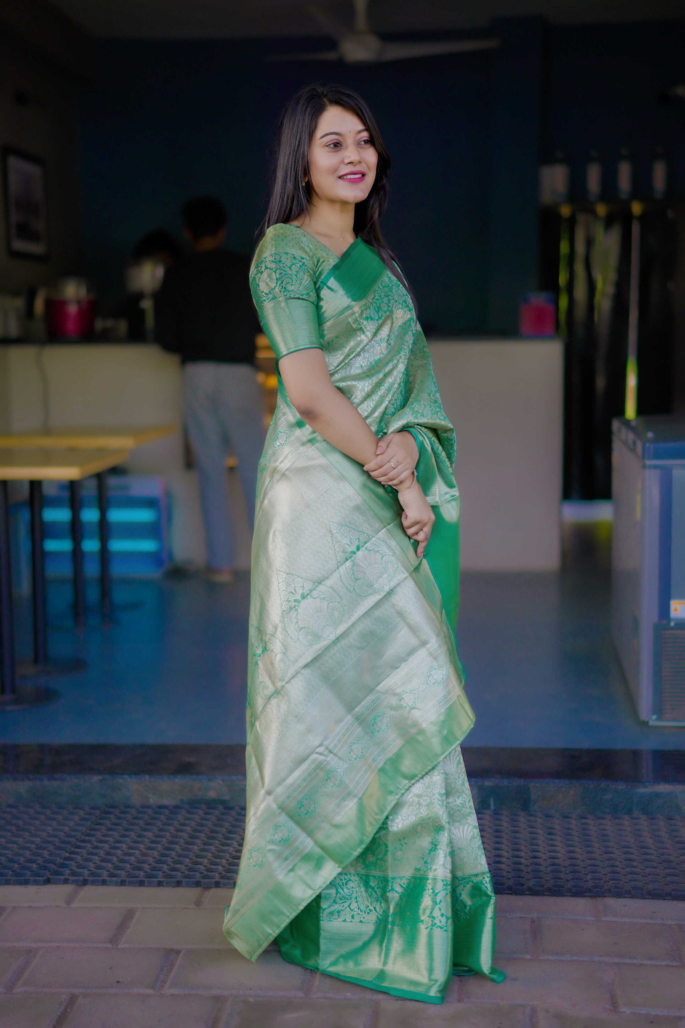 Elf Green Bridal Kanchipuram Silk Saree