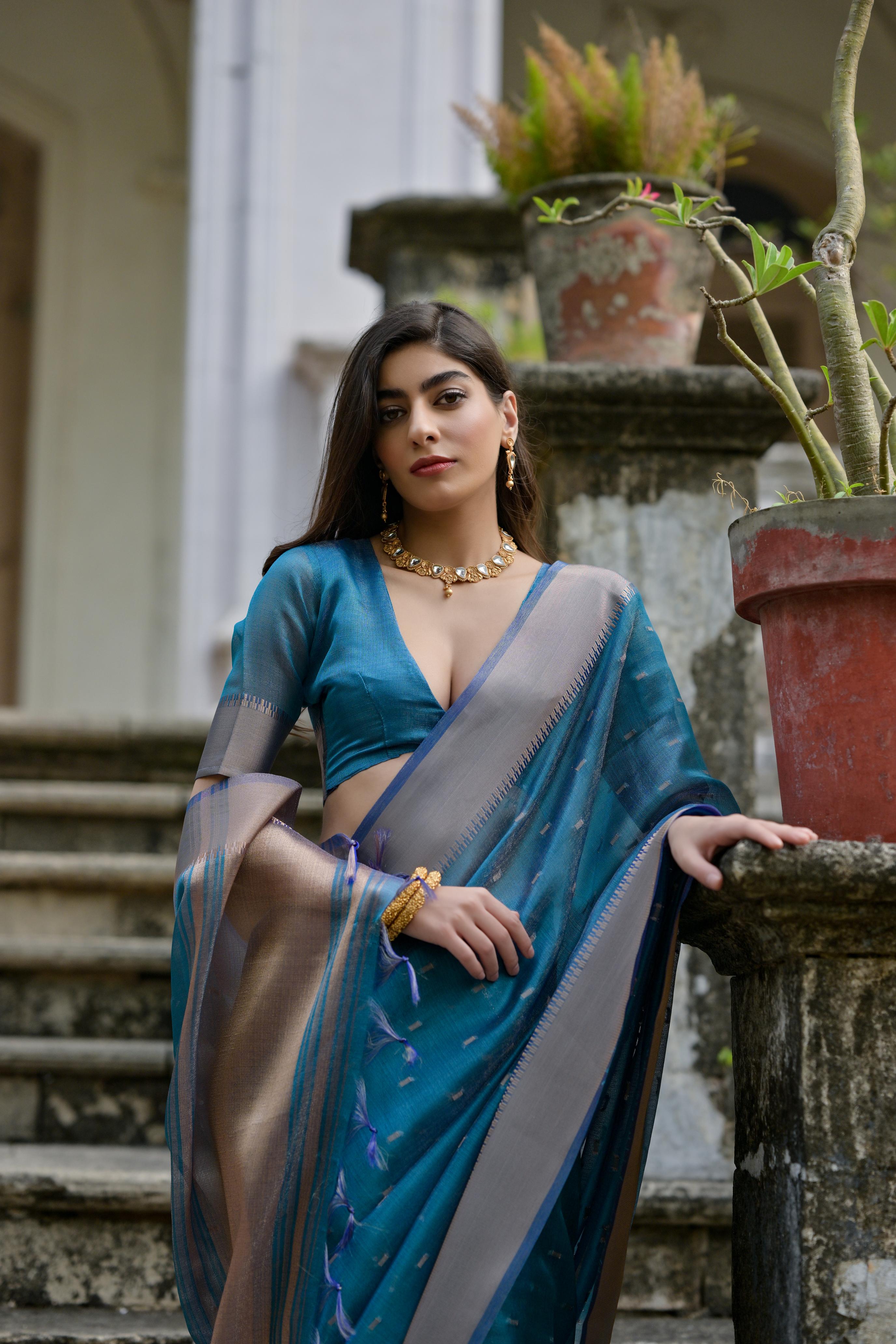 Firozi Soft Kalyani Silk Saree