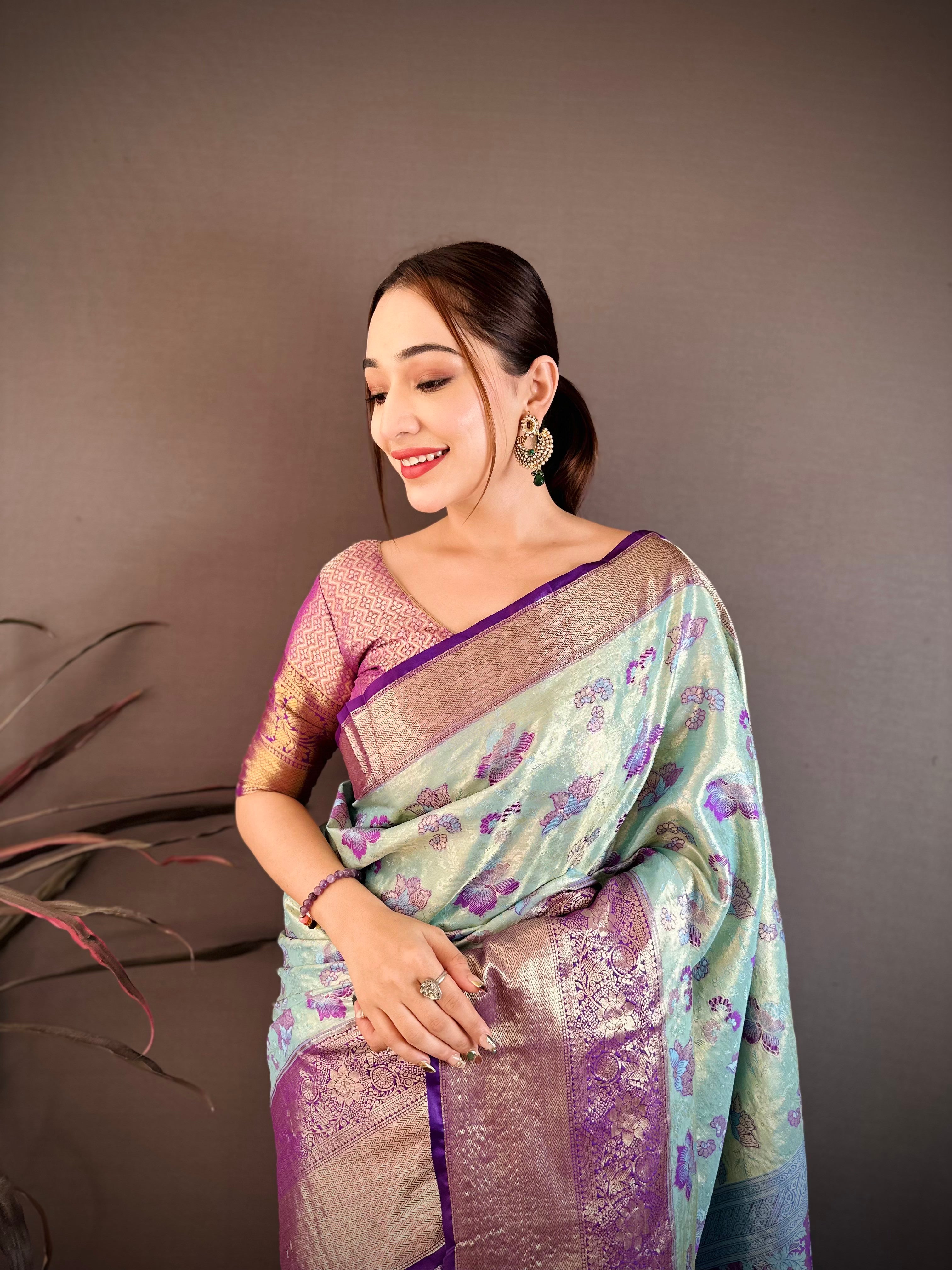 Floral Wedding Wear Kanjivaram Saree