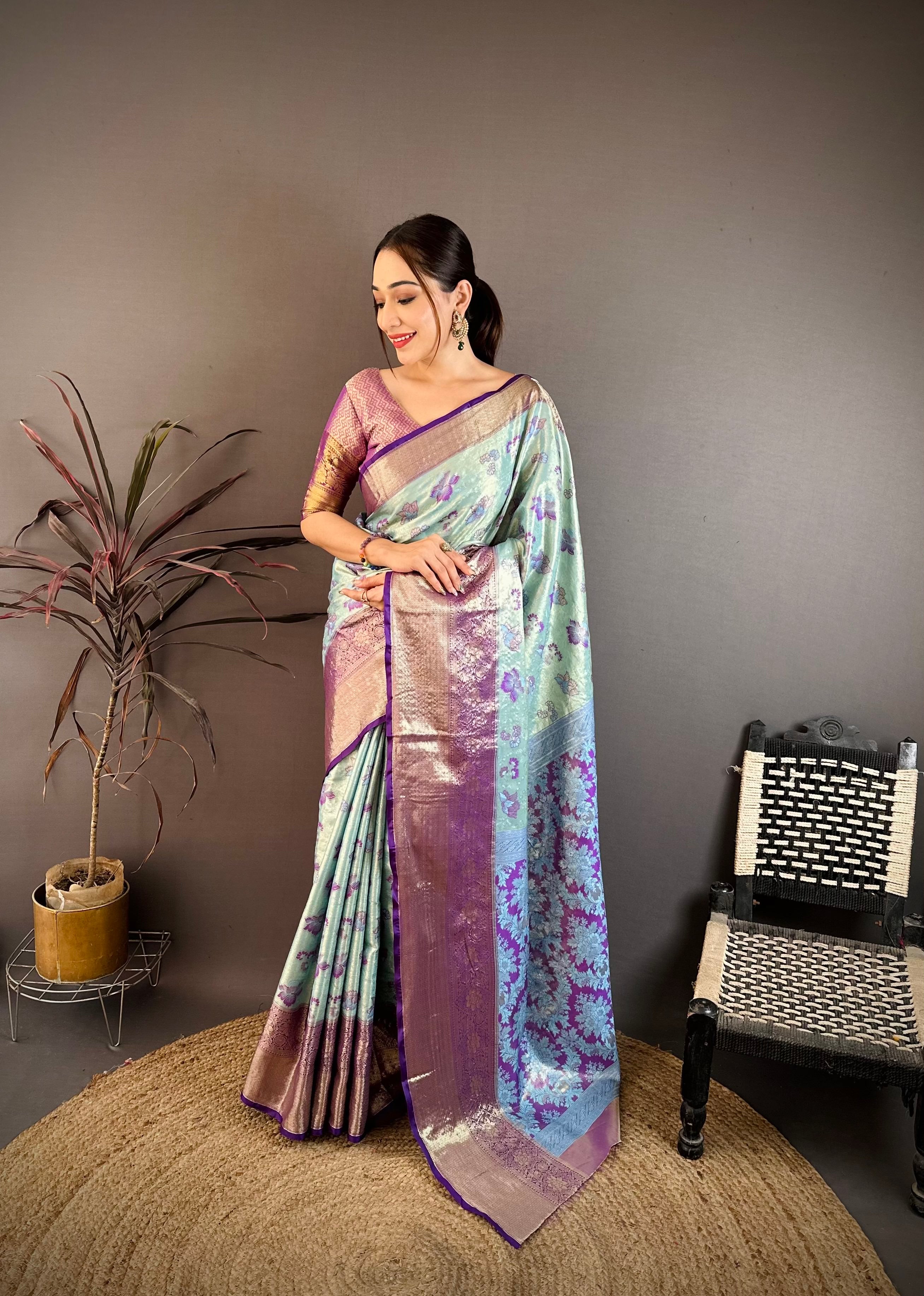 Floral Wedding Wear Kanjivaram Saree