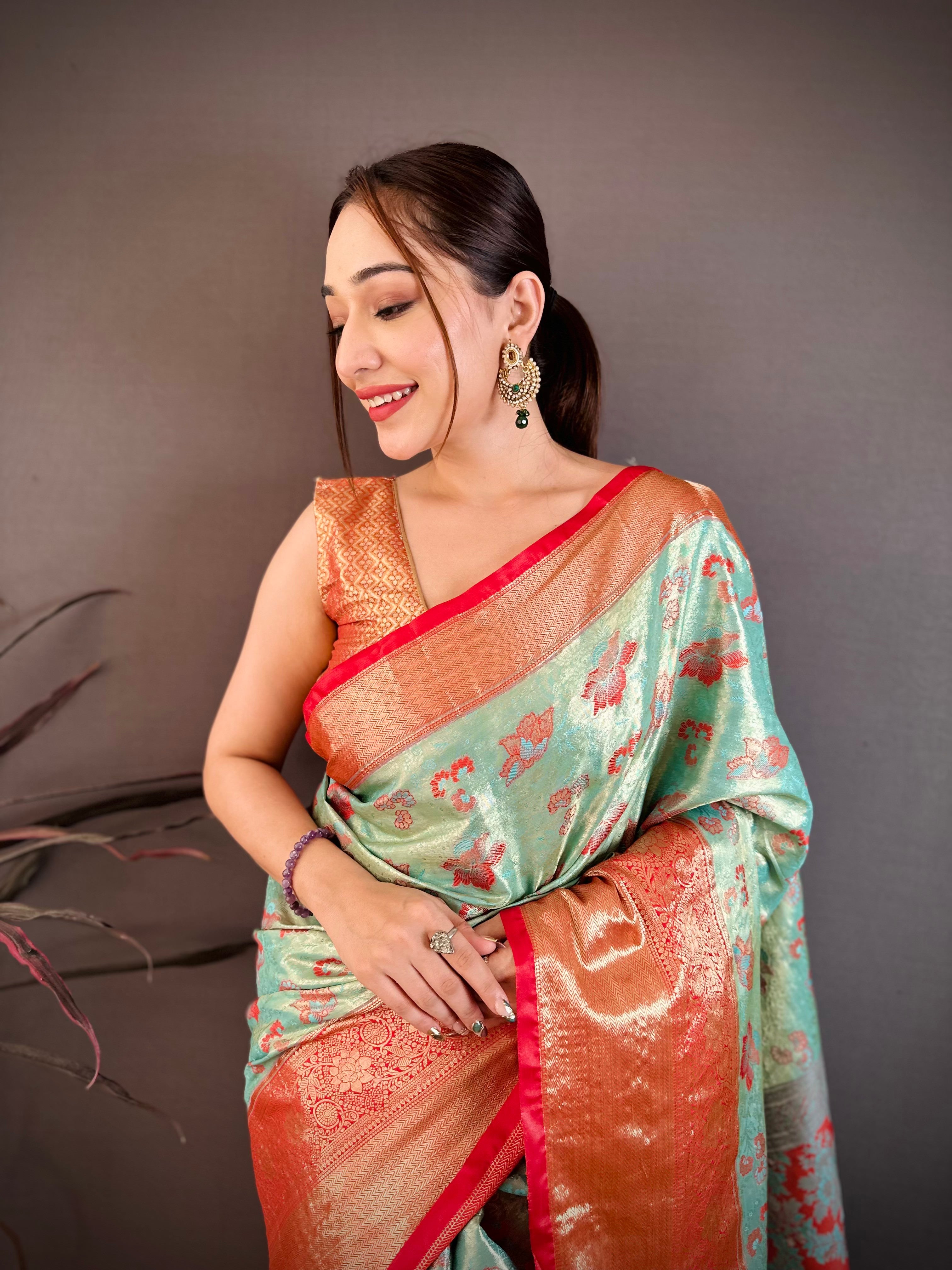 Floral Wedding Wear Kanjivaram Saree