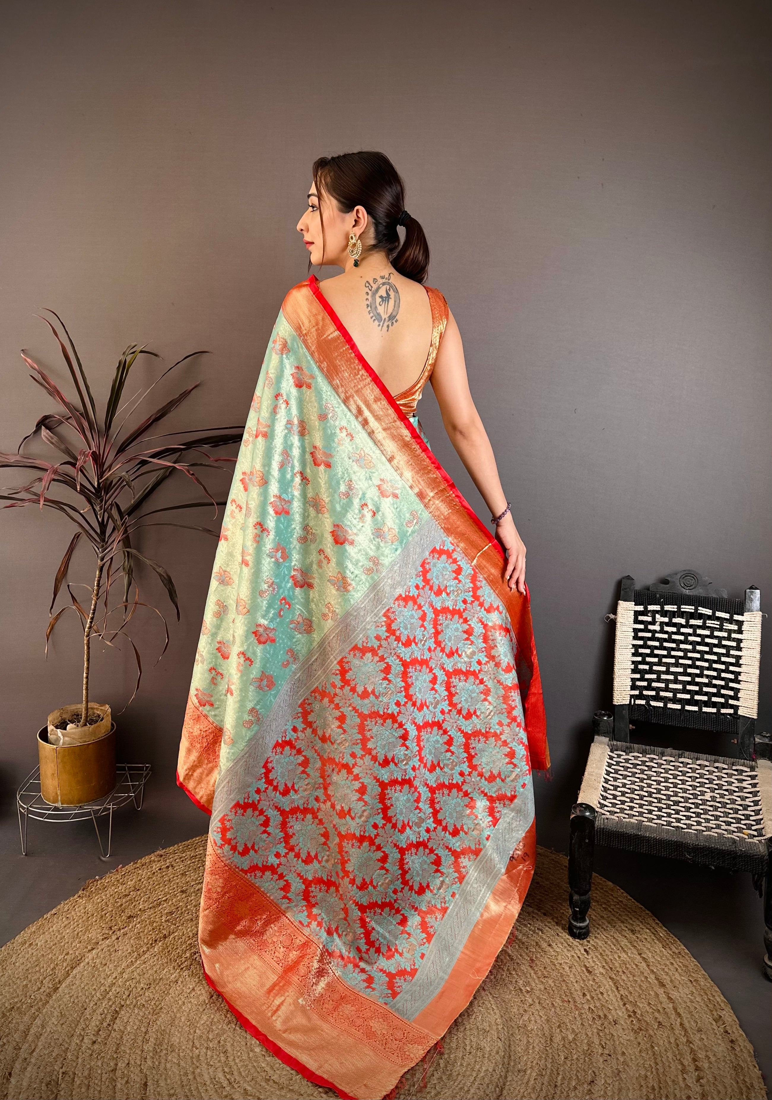Floral Wedding Wear Kanjivaram Saree