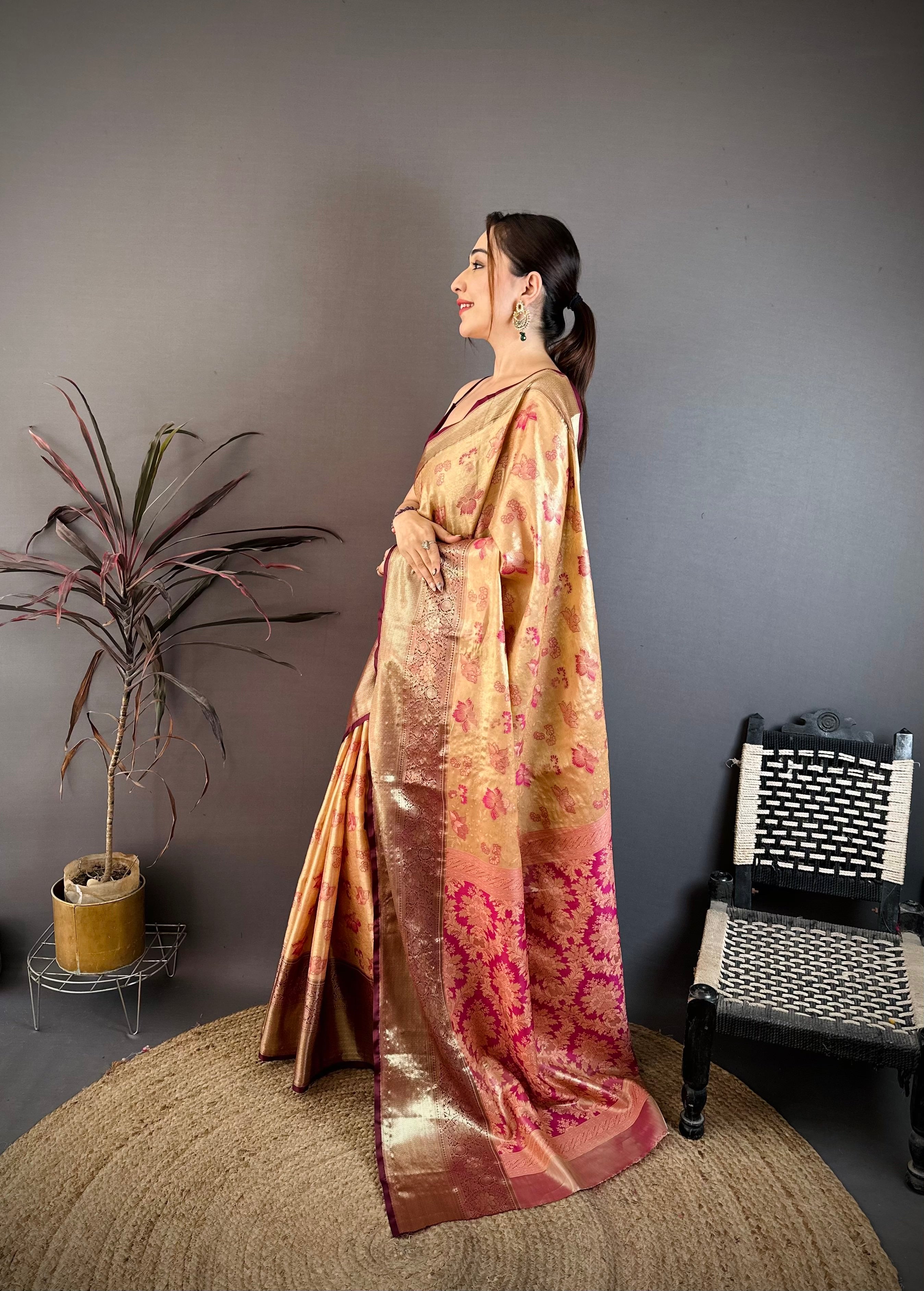 Floral Wedding Wear Kanjivaram Saree