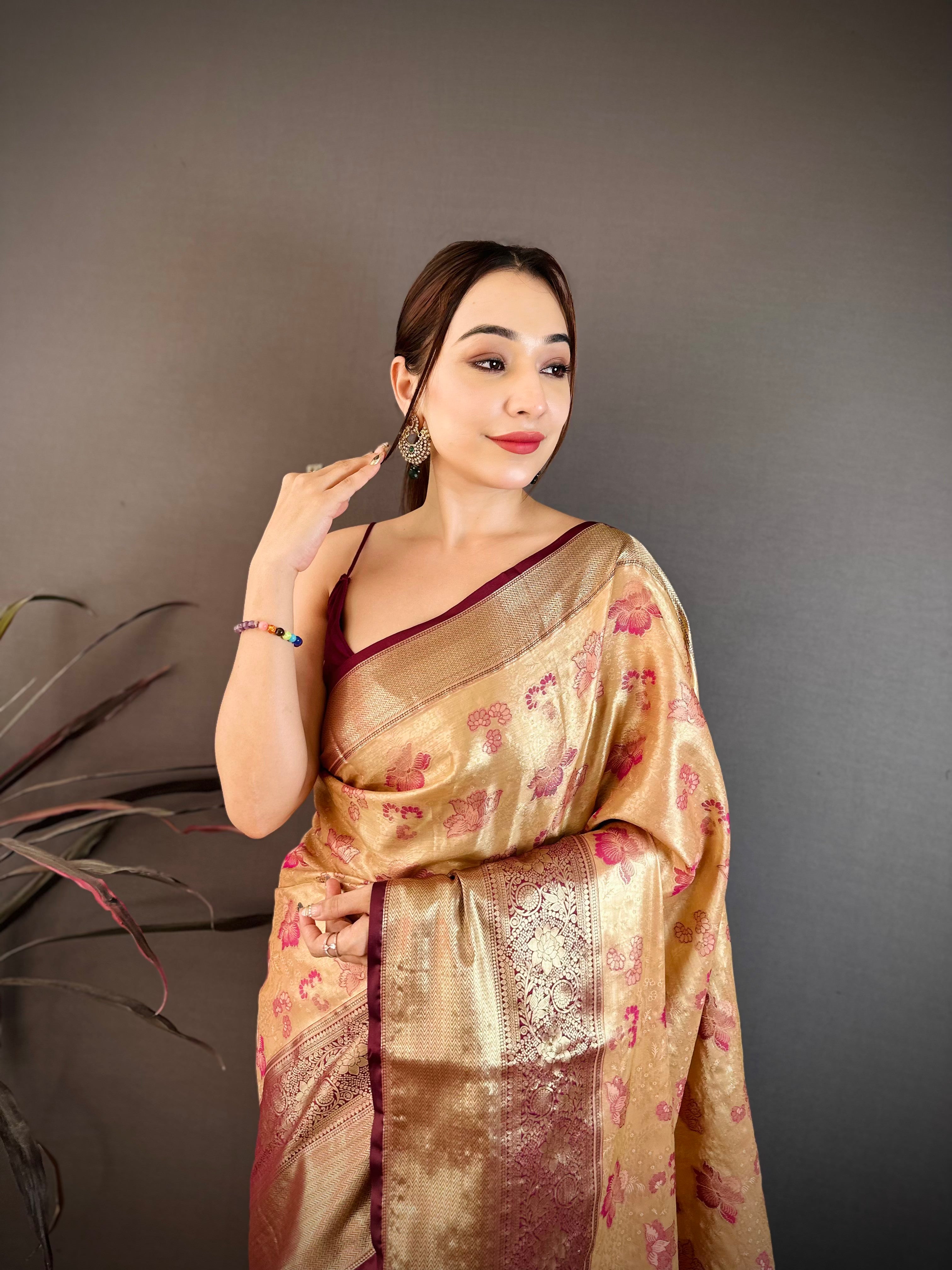 Floral Wedding Wear Kanjivaram Saree