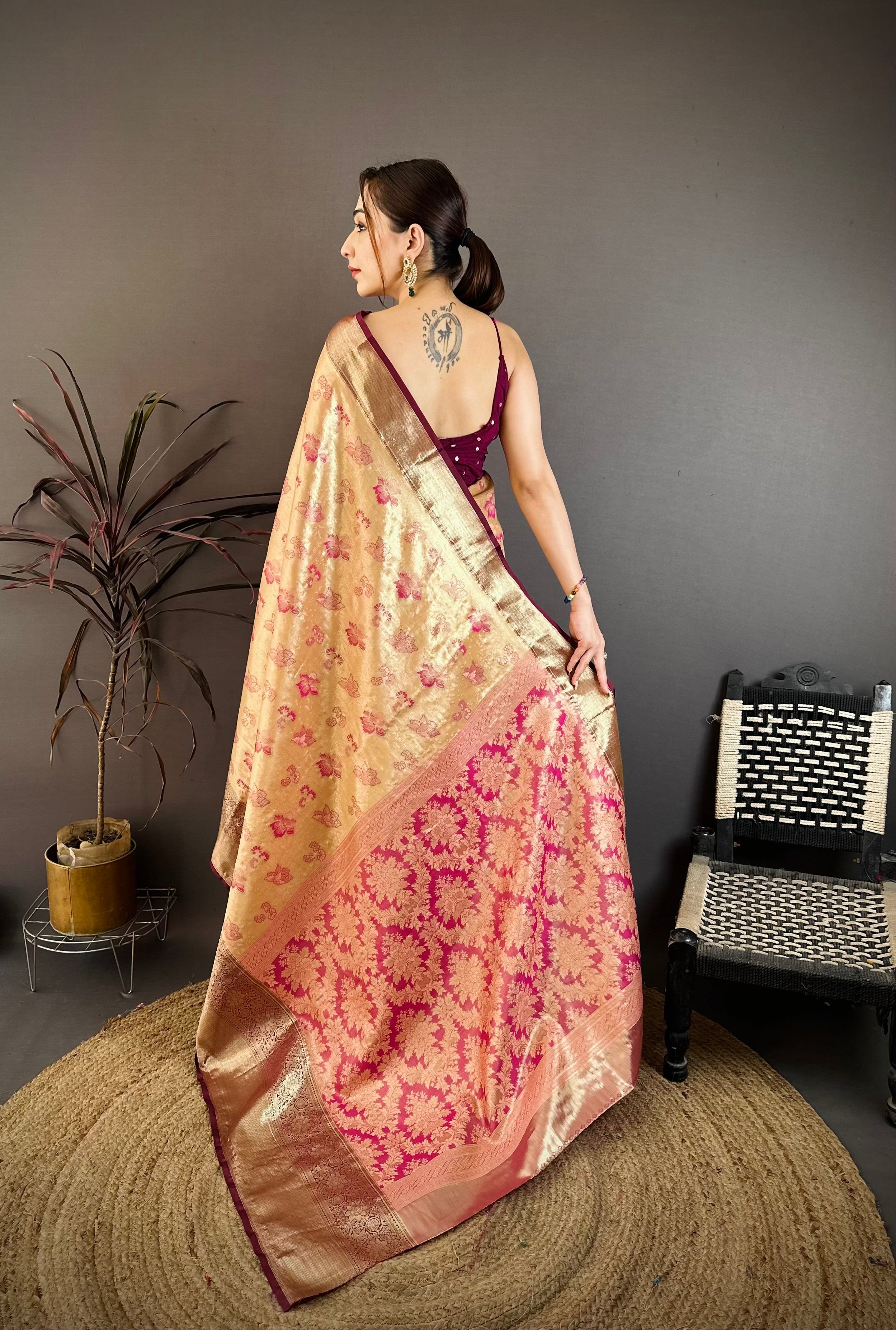 Floral Wedding Wear Kanjivaram Saree