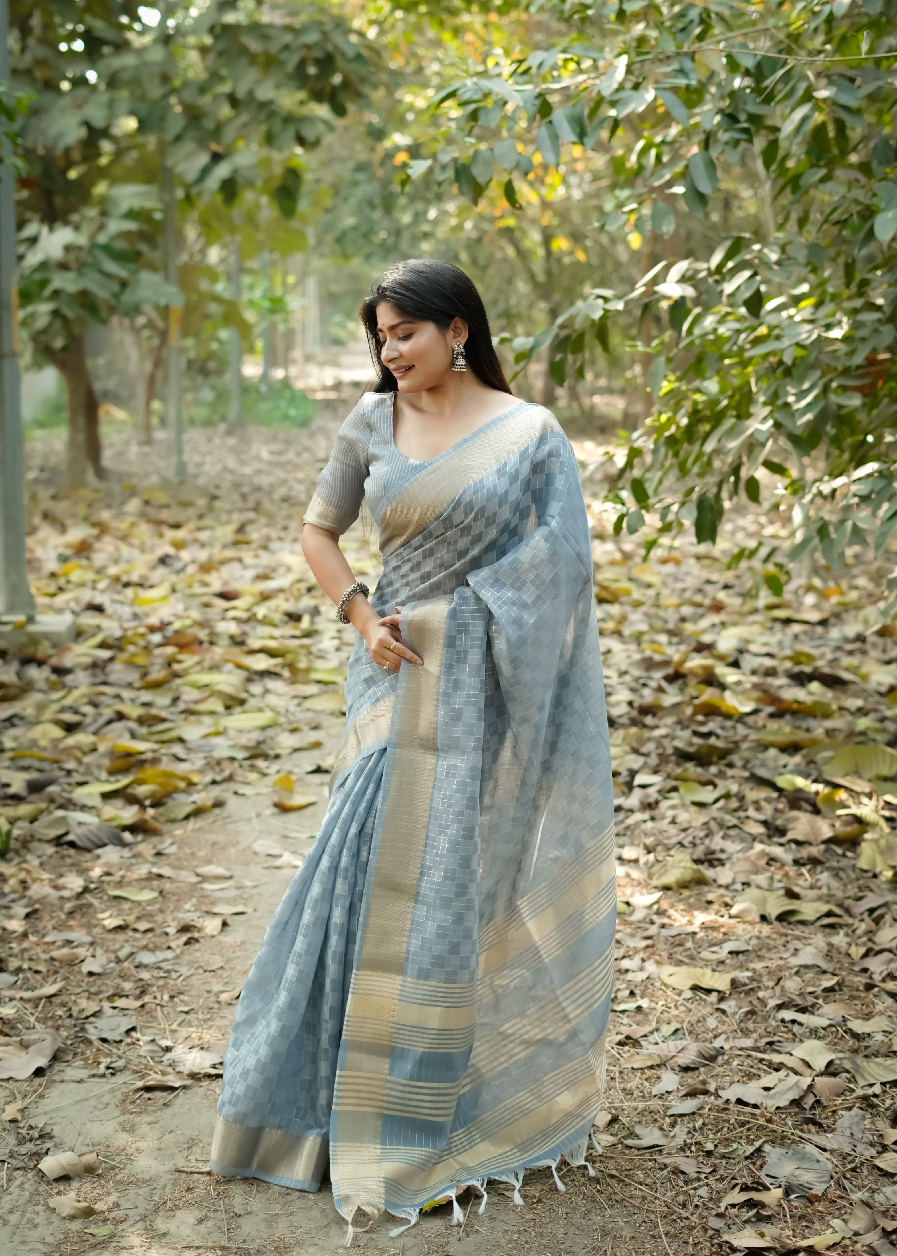 Gray Soft Kalyani Silk Saree