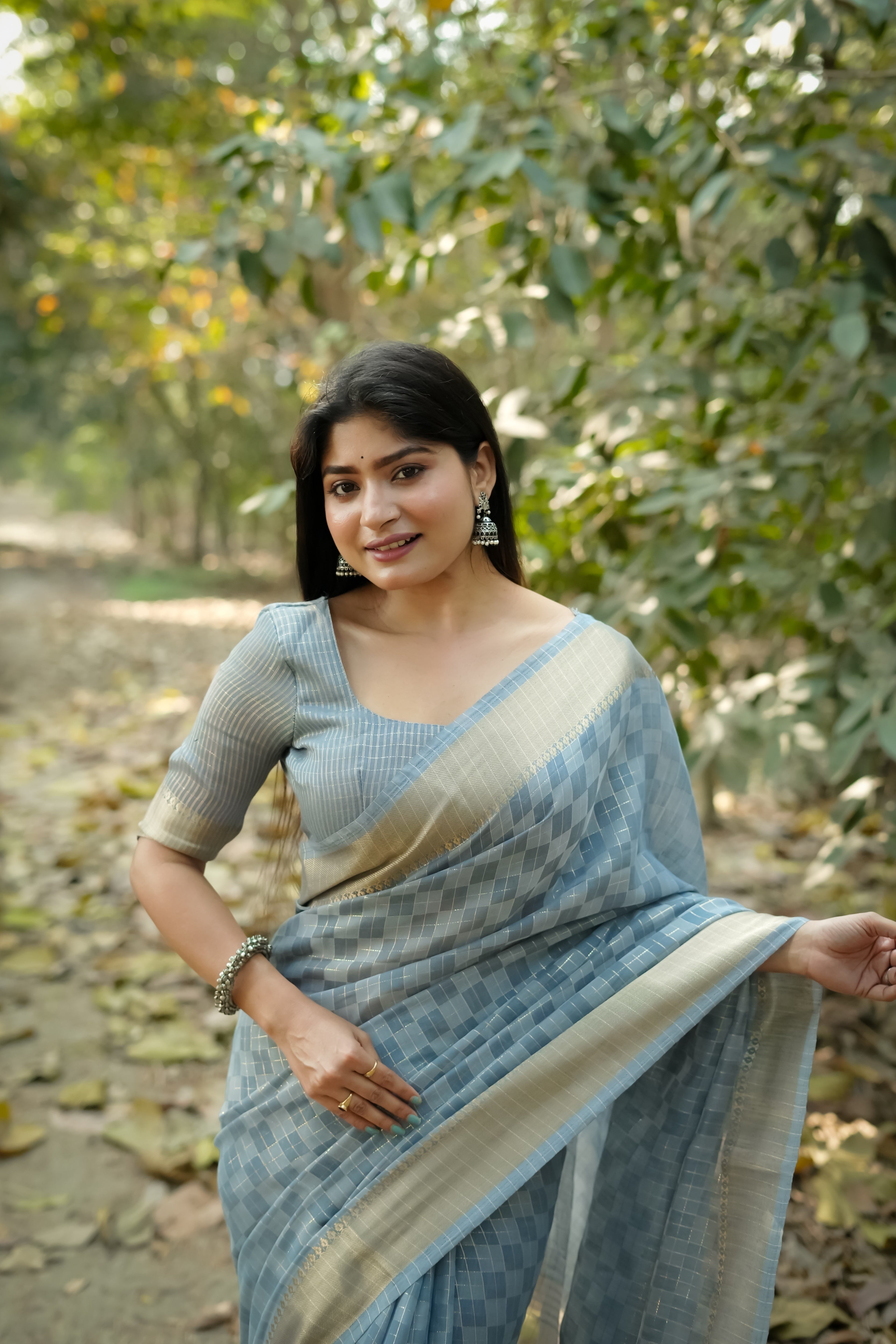 Gray Soft Kalyani Silk Saree
