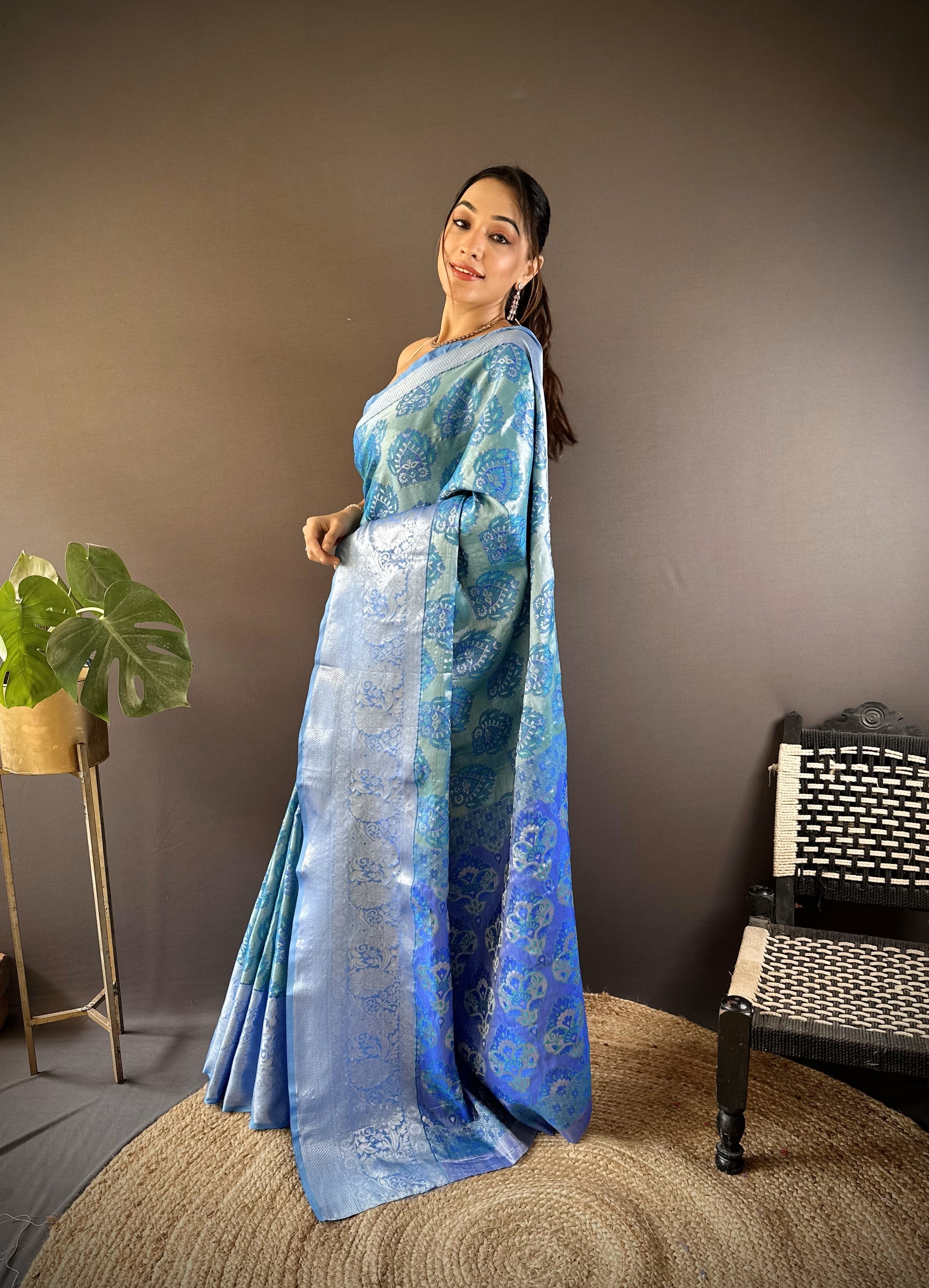 Green Kanjivaram Tissue Silk Saree