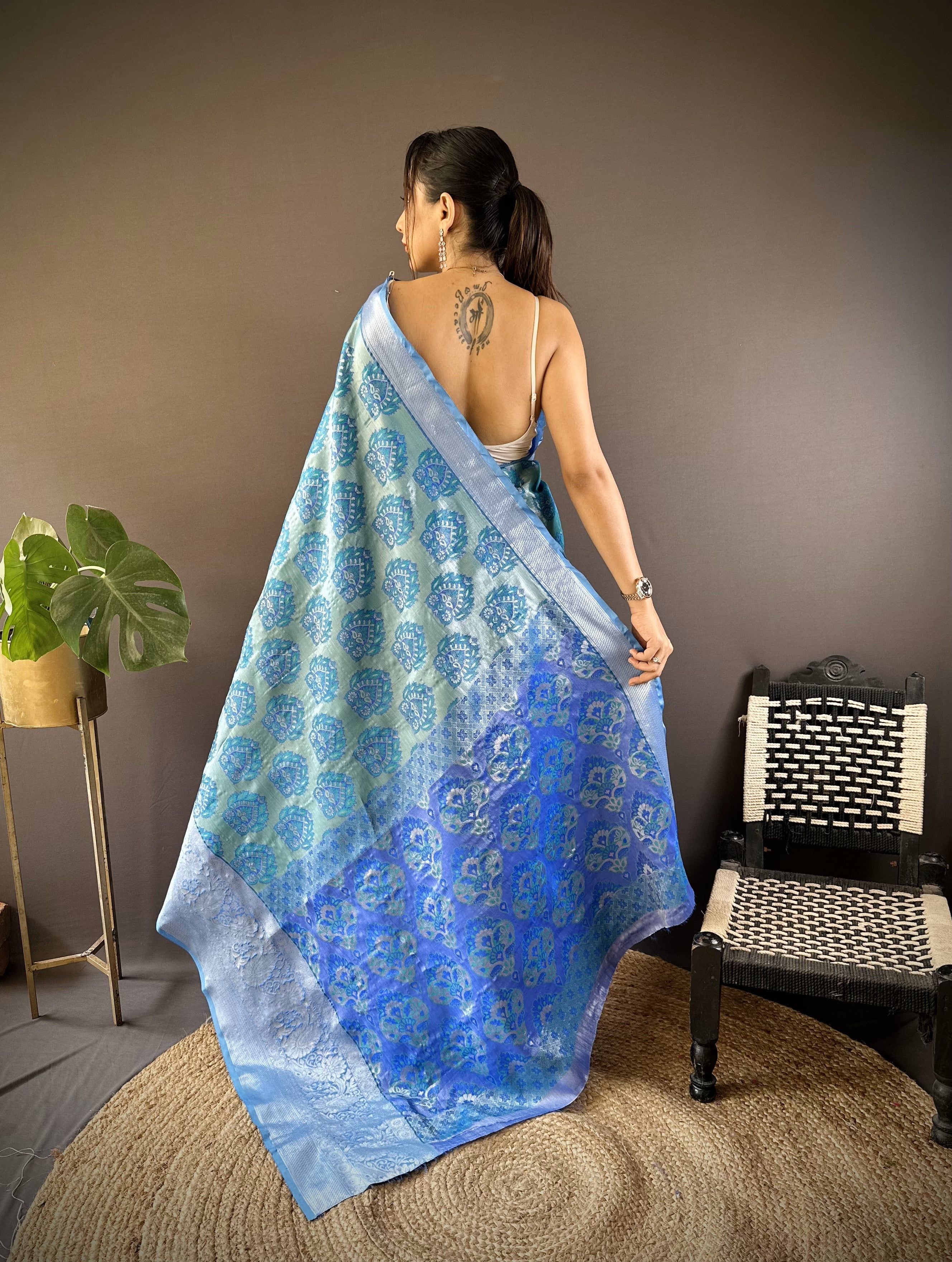 Green Kanjivaram Tissue Silk Saree