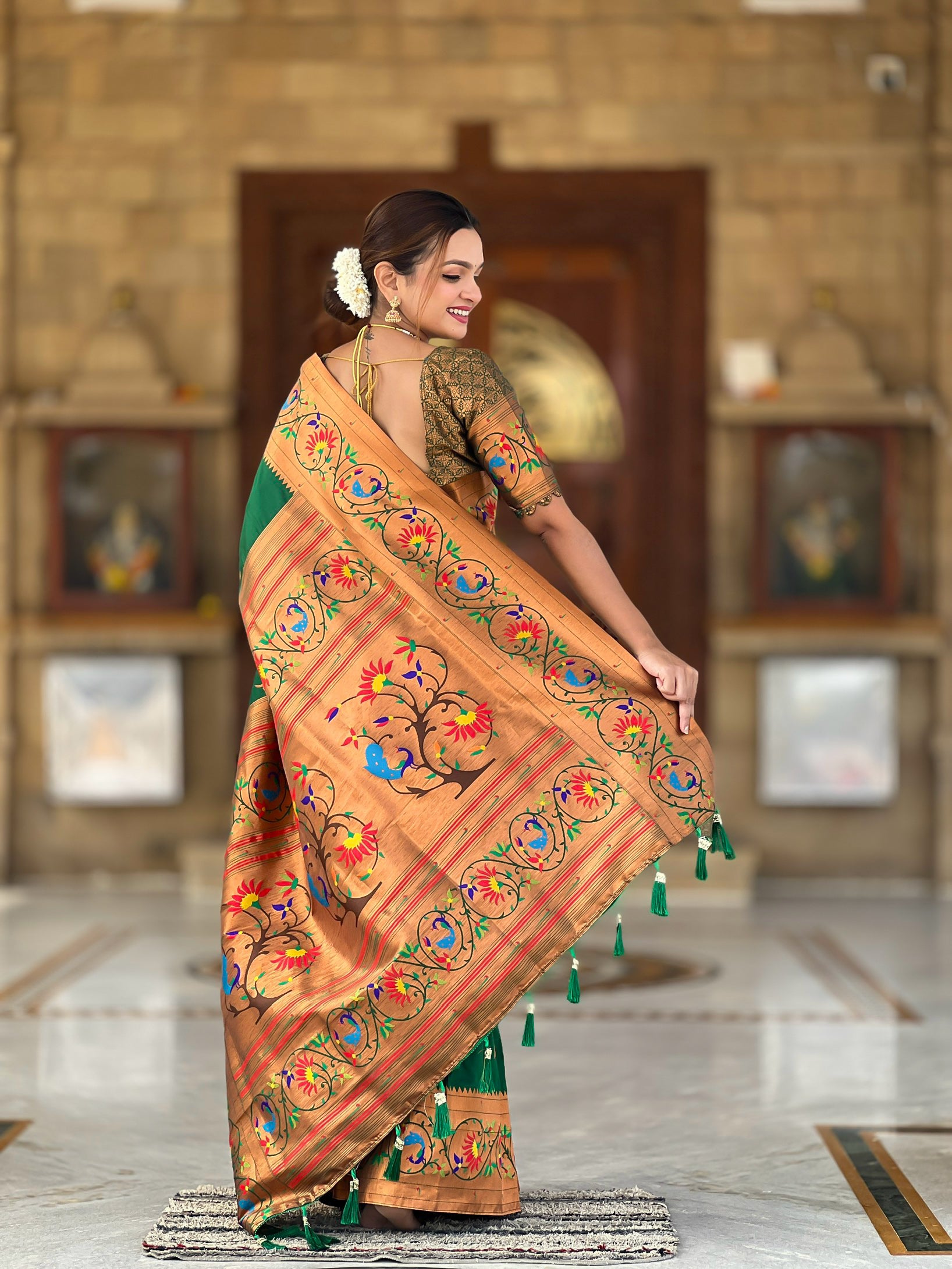 Green Wedding Wear Soft Paithani Silk Saree