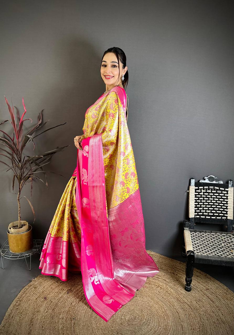 Handloom Weaving Pure Kanjivaram Silk Saree