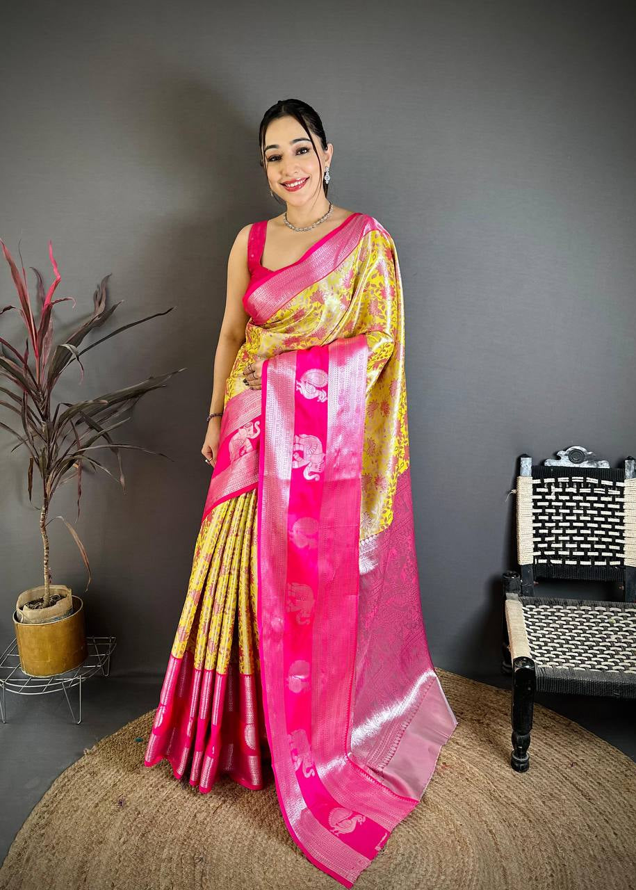 Handloom Weaving Pure Kanjivaram Silk Saree