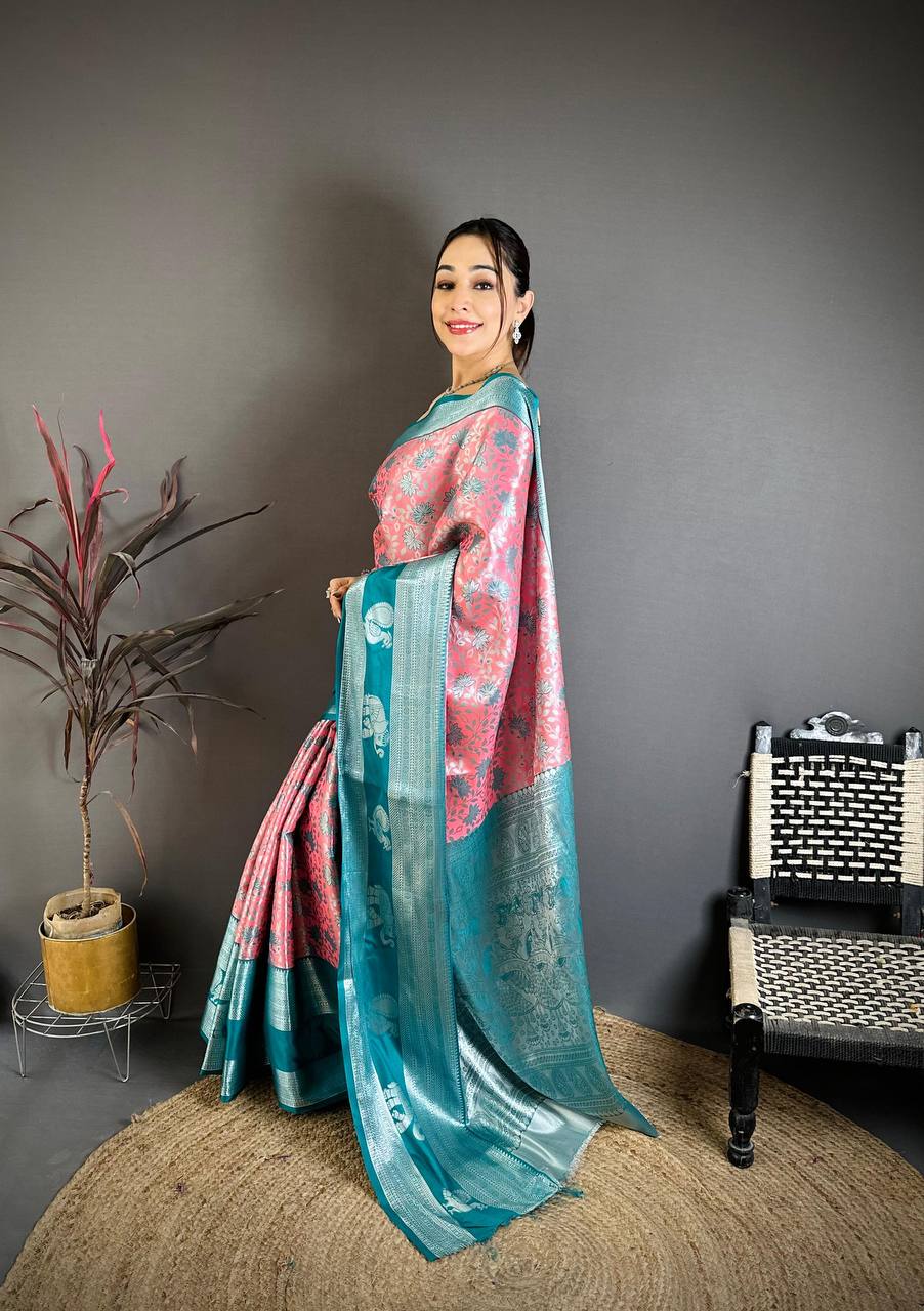 Handloom Weaving Pure Kanjivaram Silk Saree