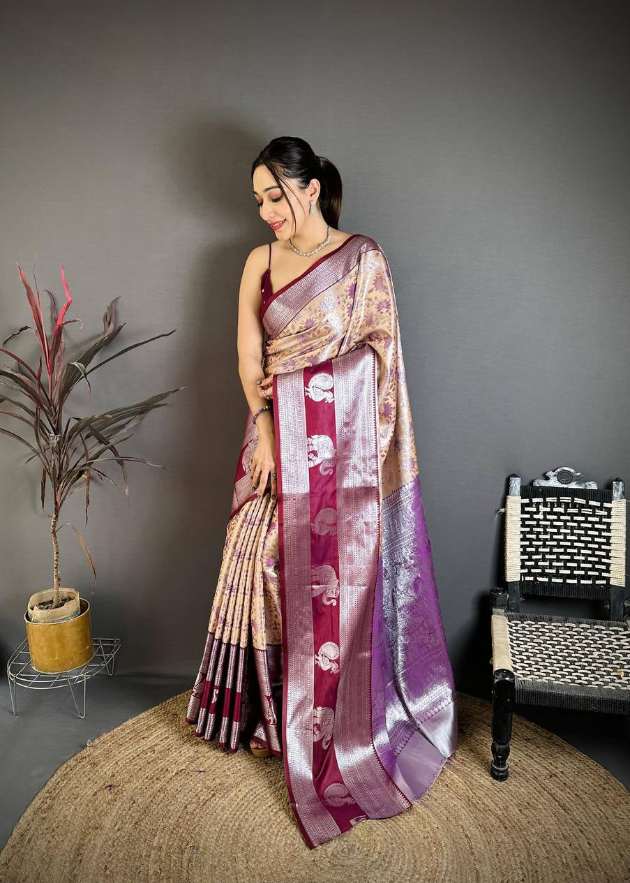 Handloom Weaving Pure Kanjivaram Silk Saree