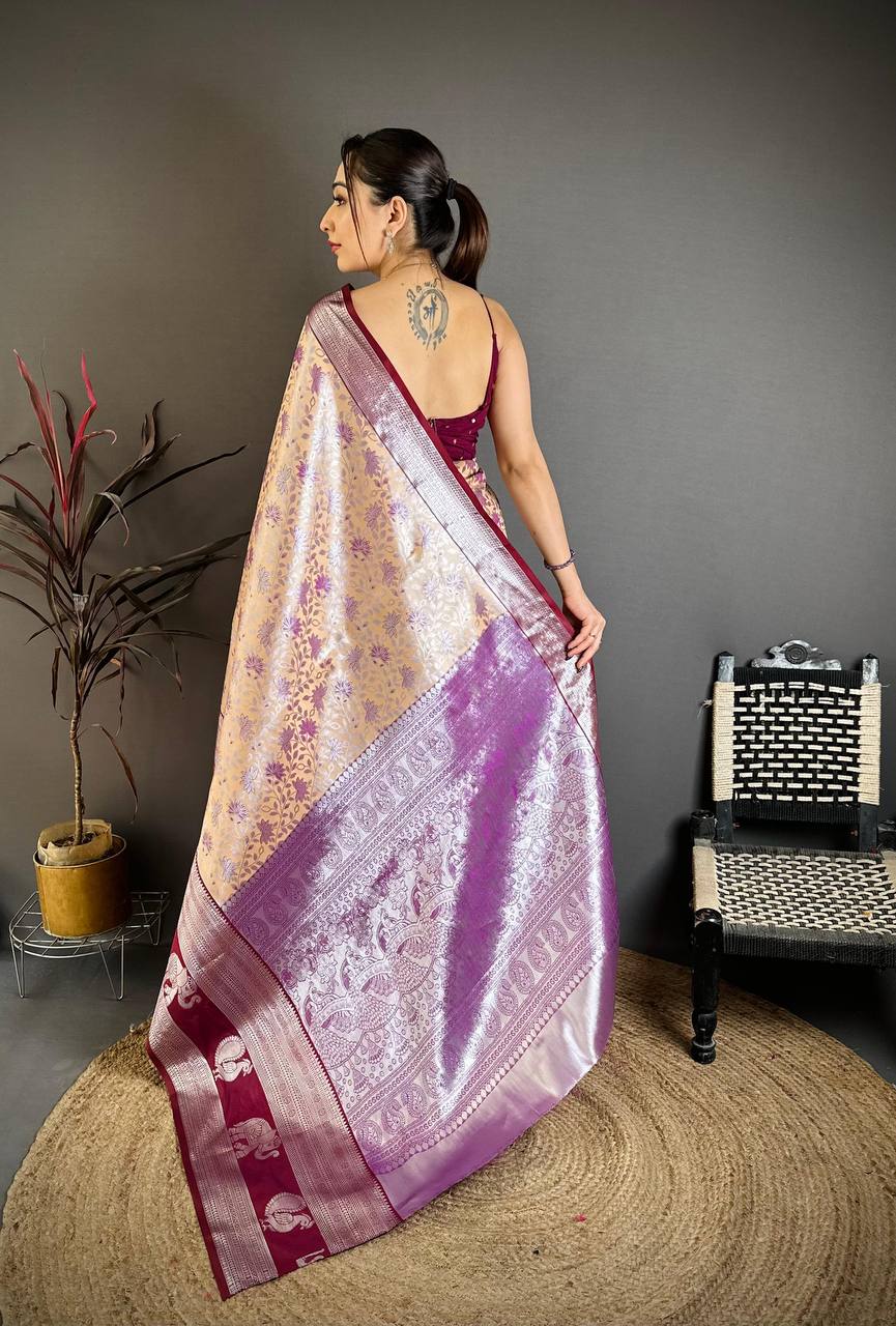 Handloom Weaving Pure Kanjivaram Silk Saree