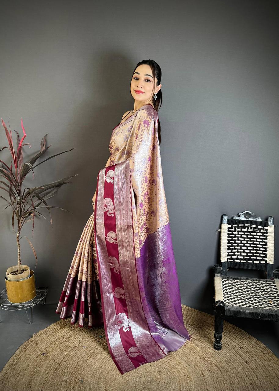 Handloom Weaving Pure Kanjivaram Silk Saree