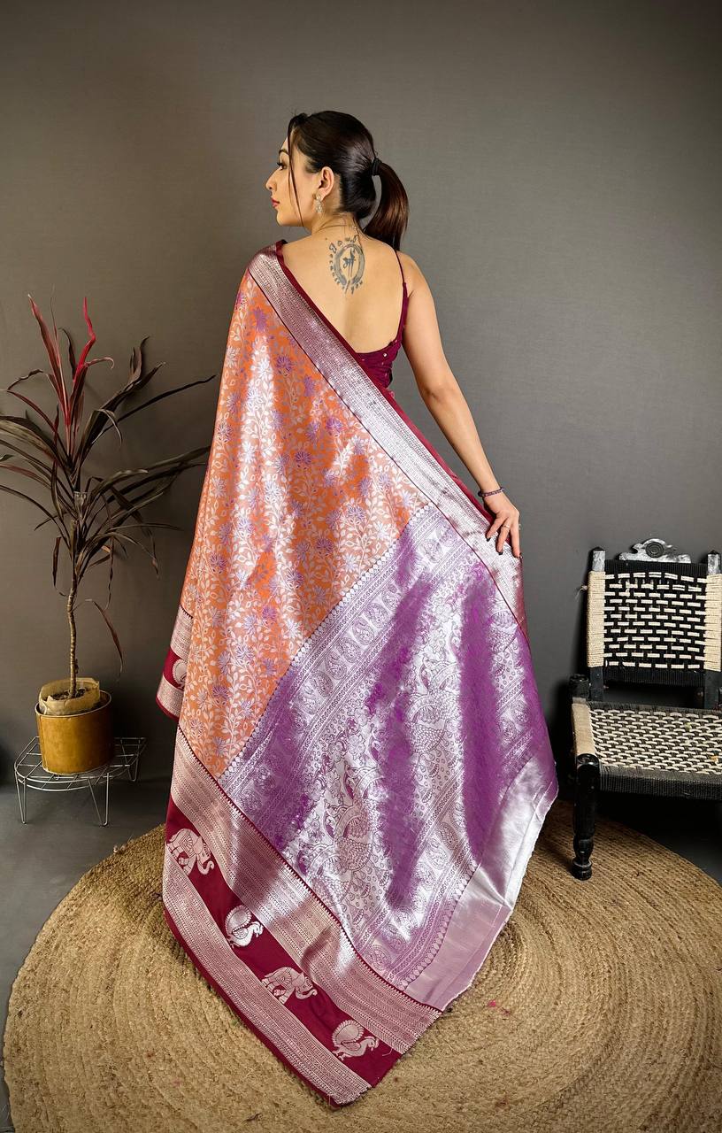 Handloom Weaving Pure Kanjivaram Silk Saree