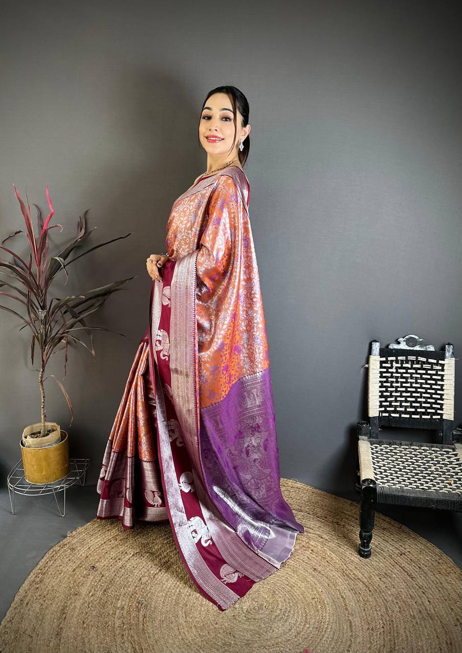 Handloom Weaving Pure Kanjivaram Silk Saree