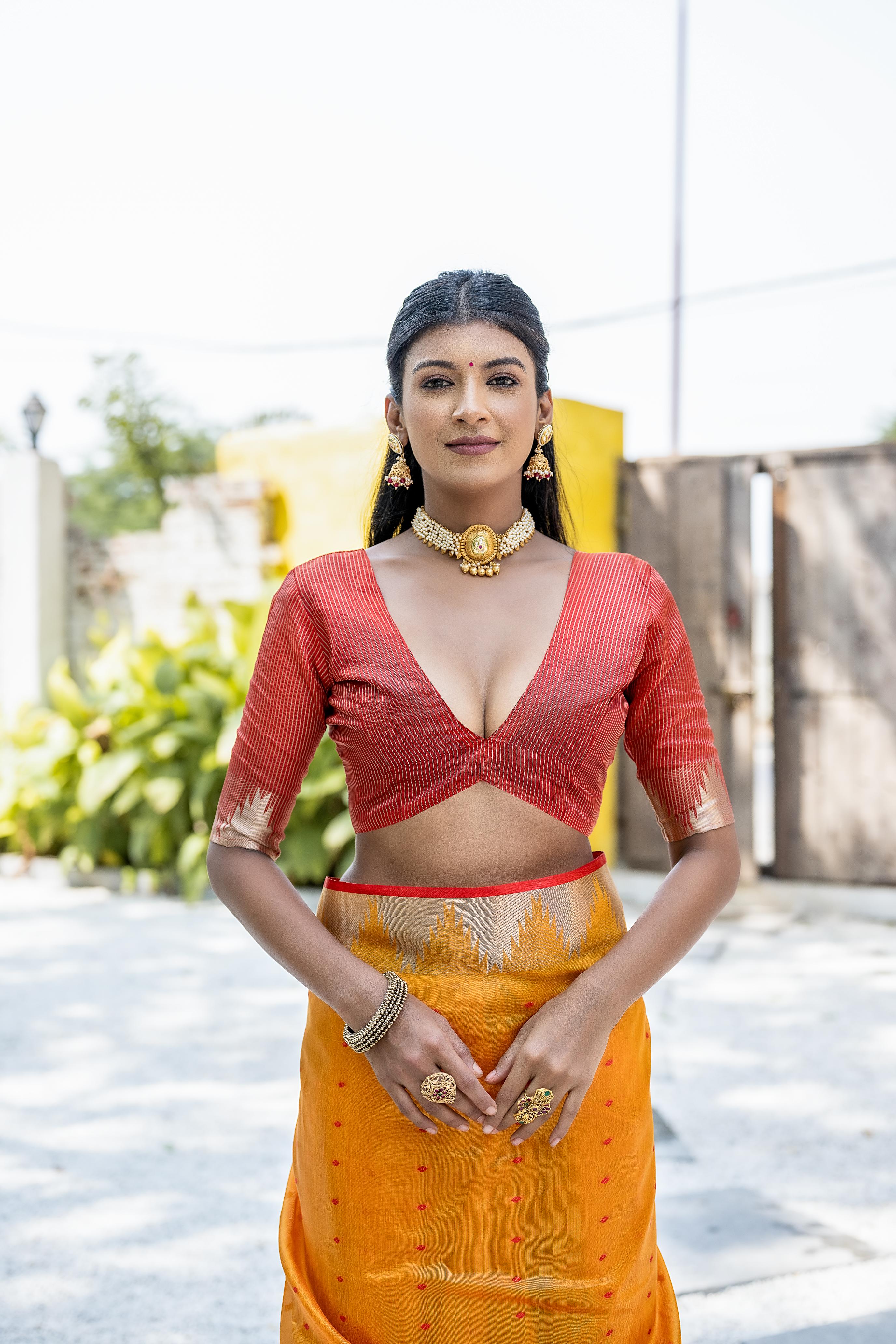 Indian Yellow Tussar Silk Saree
